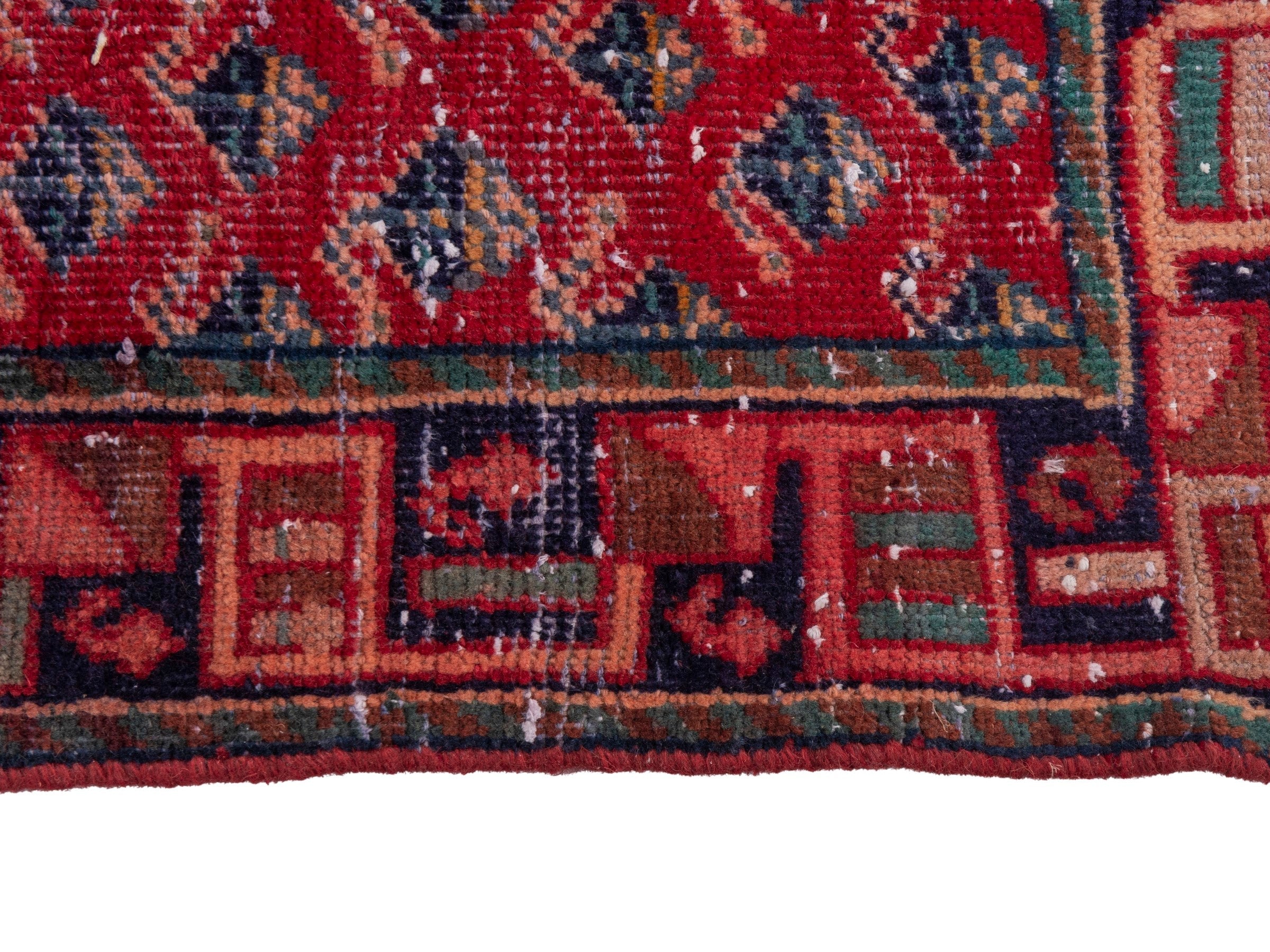 Persian Mahal runner rug in deep red and dark brown, view 5 of 19