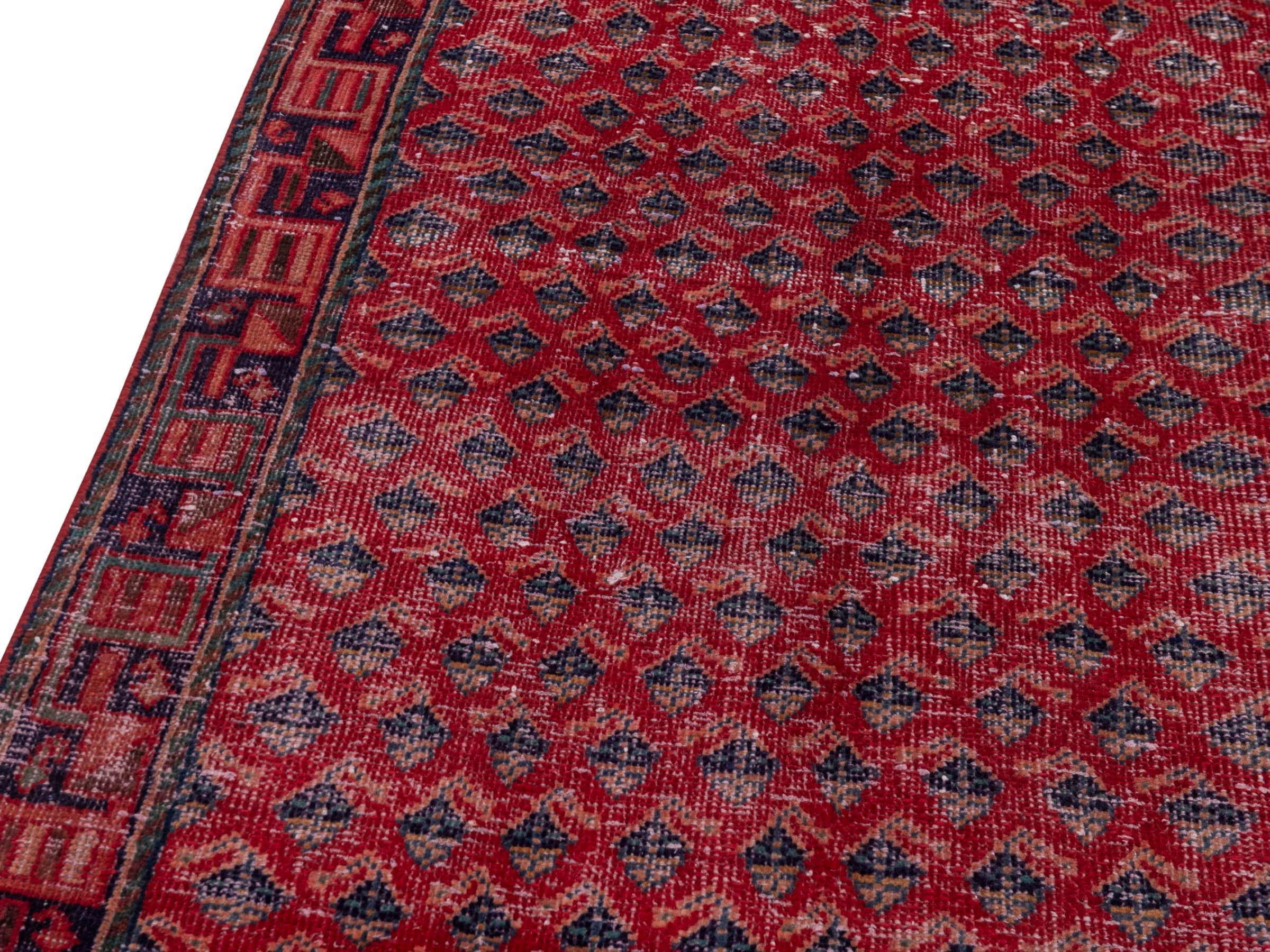 Persian Mahal runner rug in deep red and dark brown, view 7 of 19