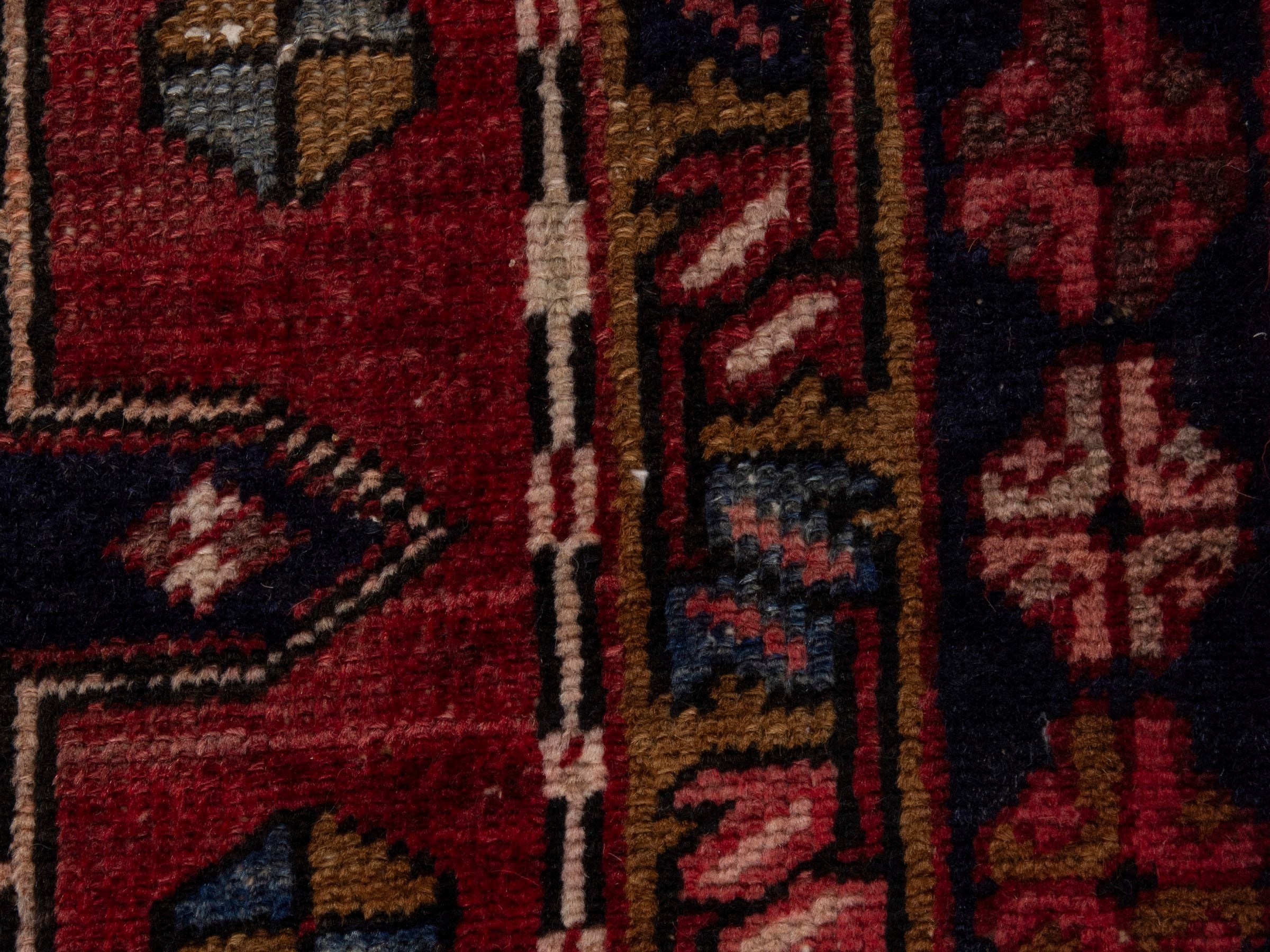 Persian Gharajeh runner rug in rust and burgundy, view 13 of 17