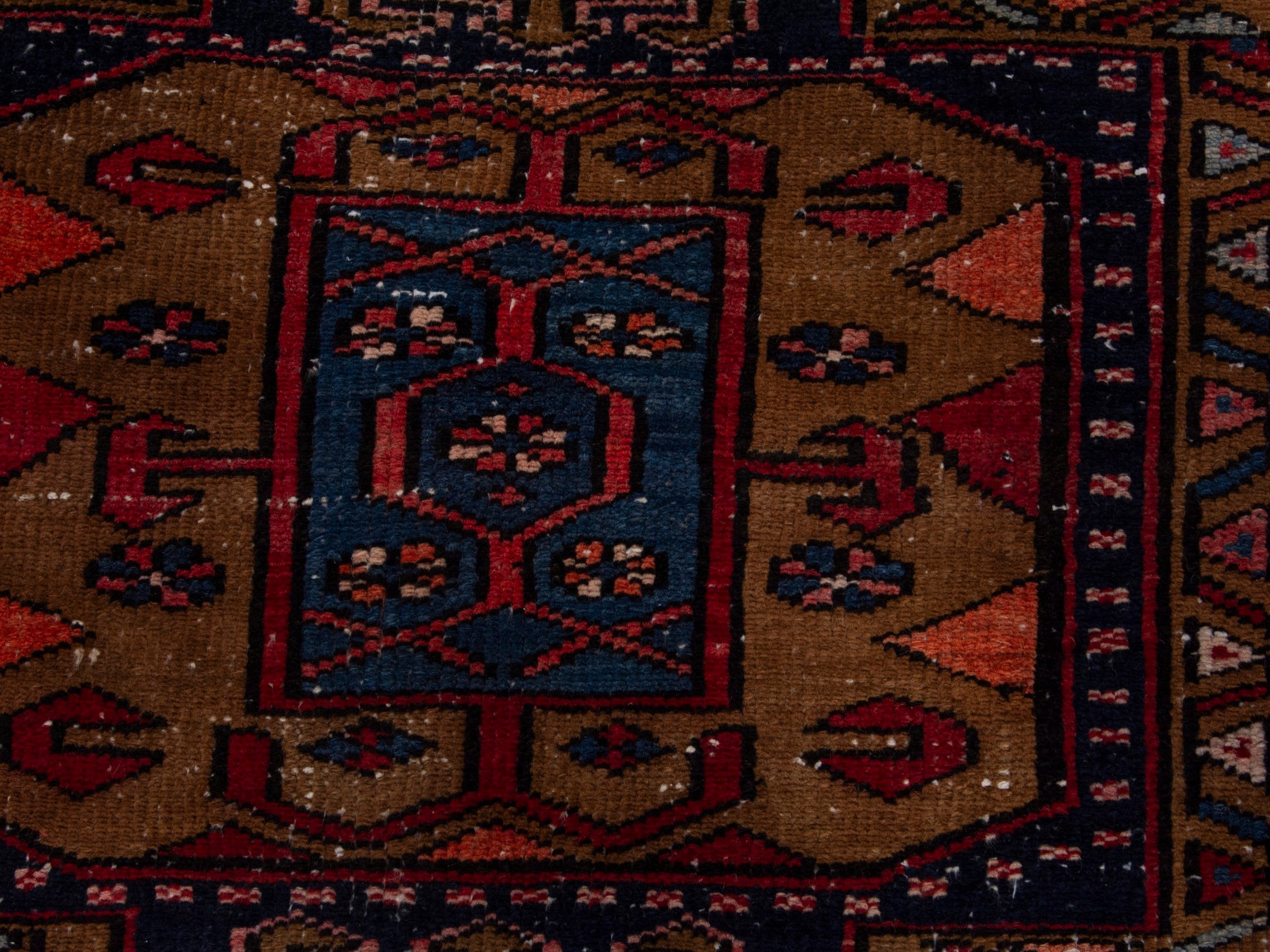 Persian Azerbaijan runner rug in deep red and dark blue, view 13 of 17