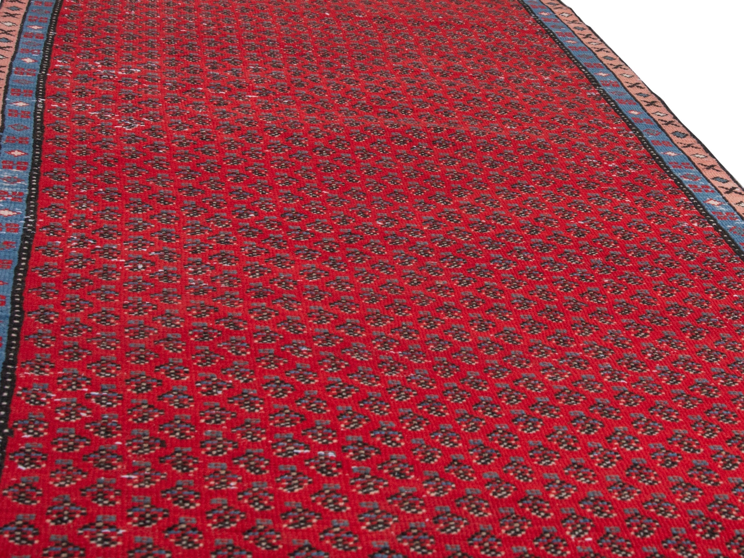 Persian Arak runner rug in burgundy and charcoal, view 10 of 18