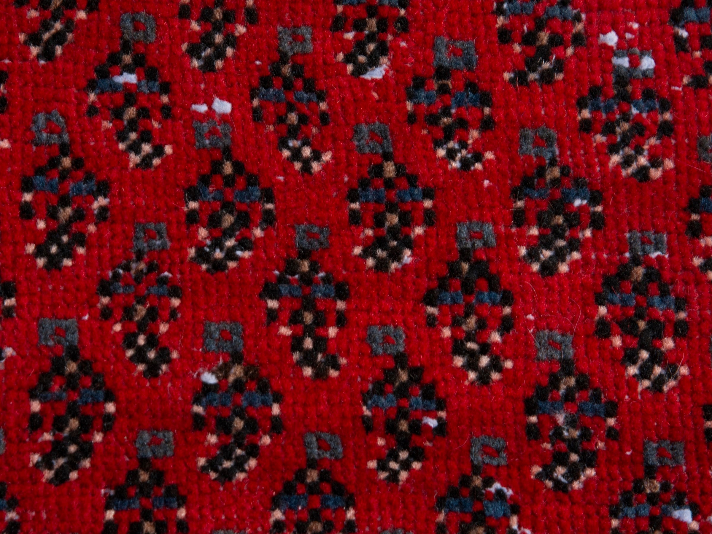 Persian Arak runner rug in burgundy and charcoal, view 12 of 18
