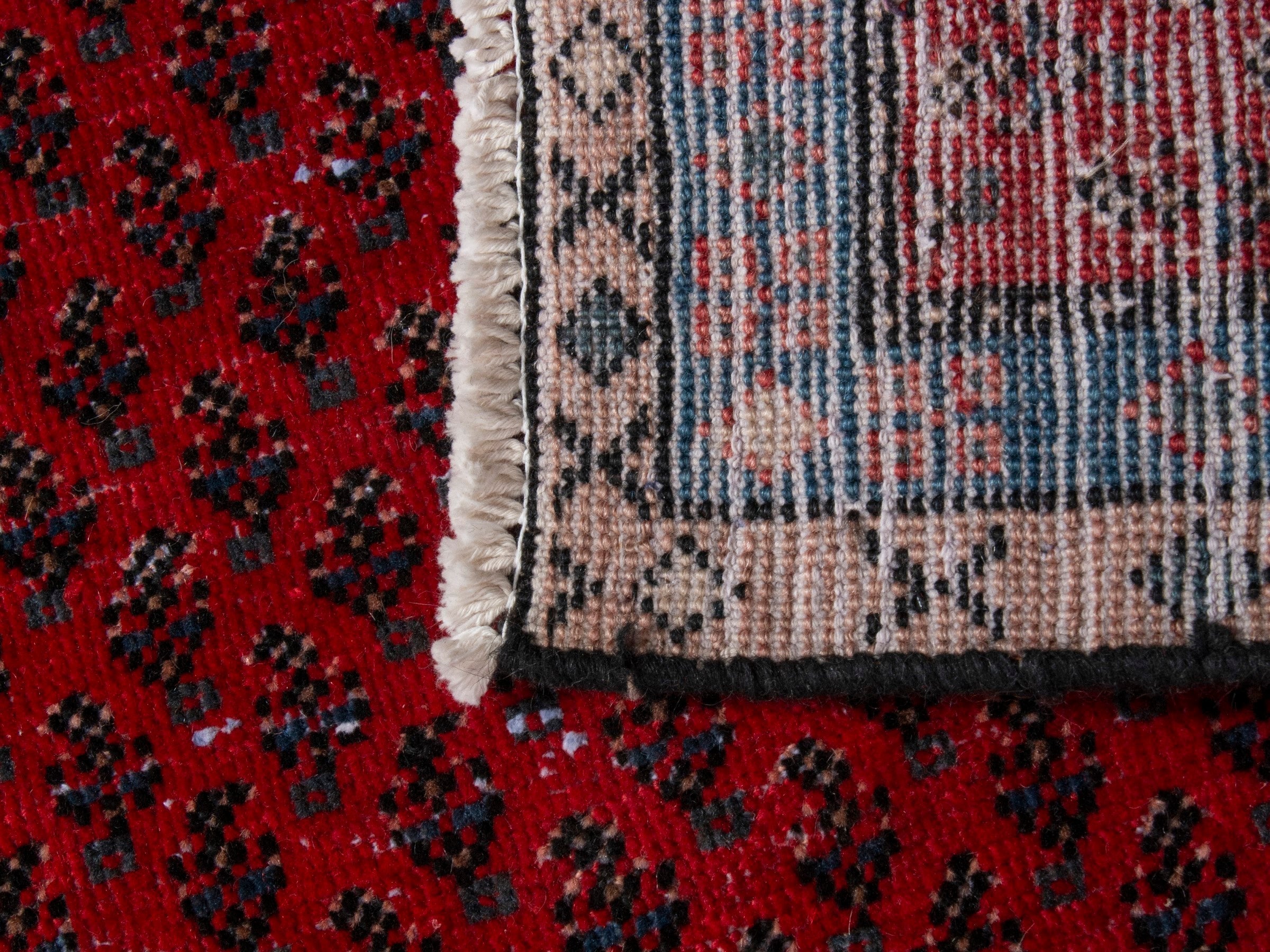 Persian Arak runner rug in burgundy and charcoal, view 18 of 18