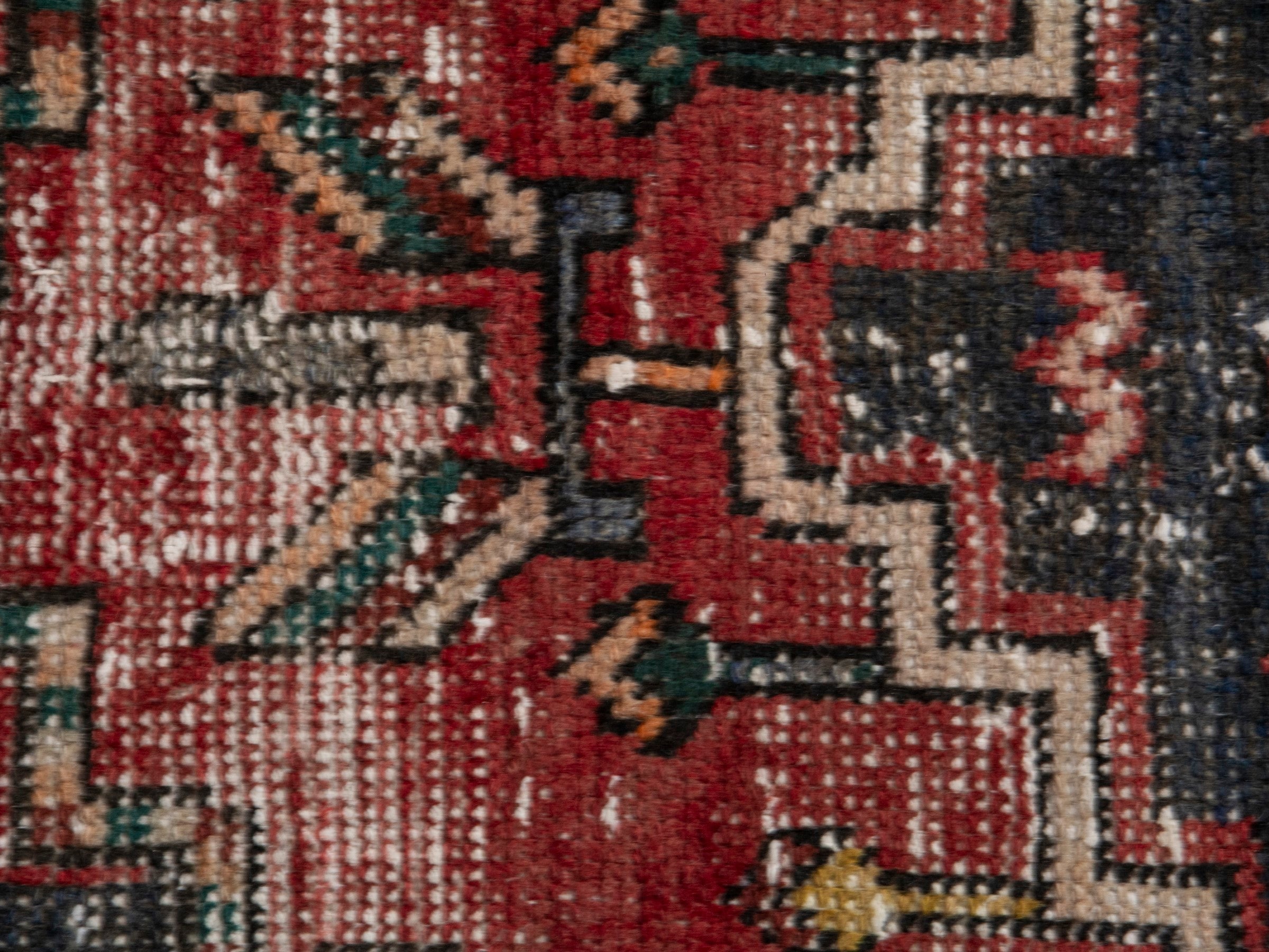 Persian Zanjan runner rug in charcoal and faded red, view 14 of 18