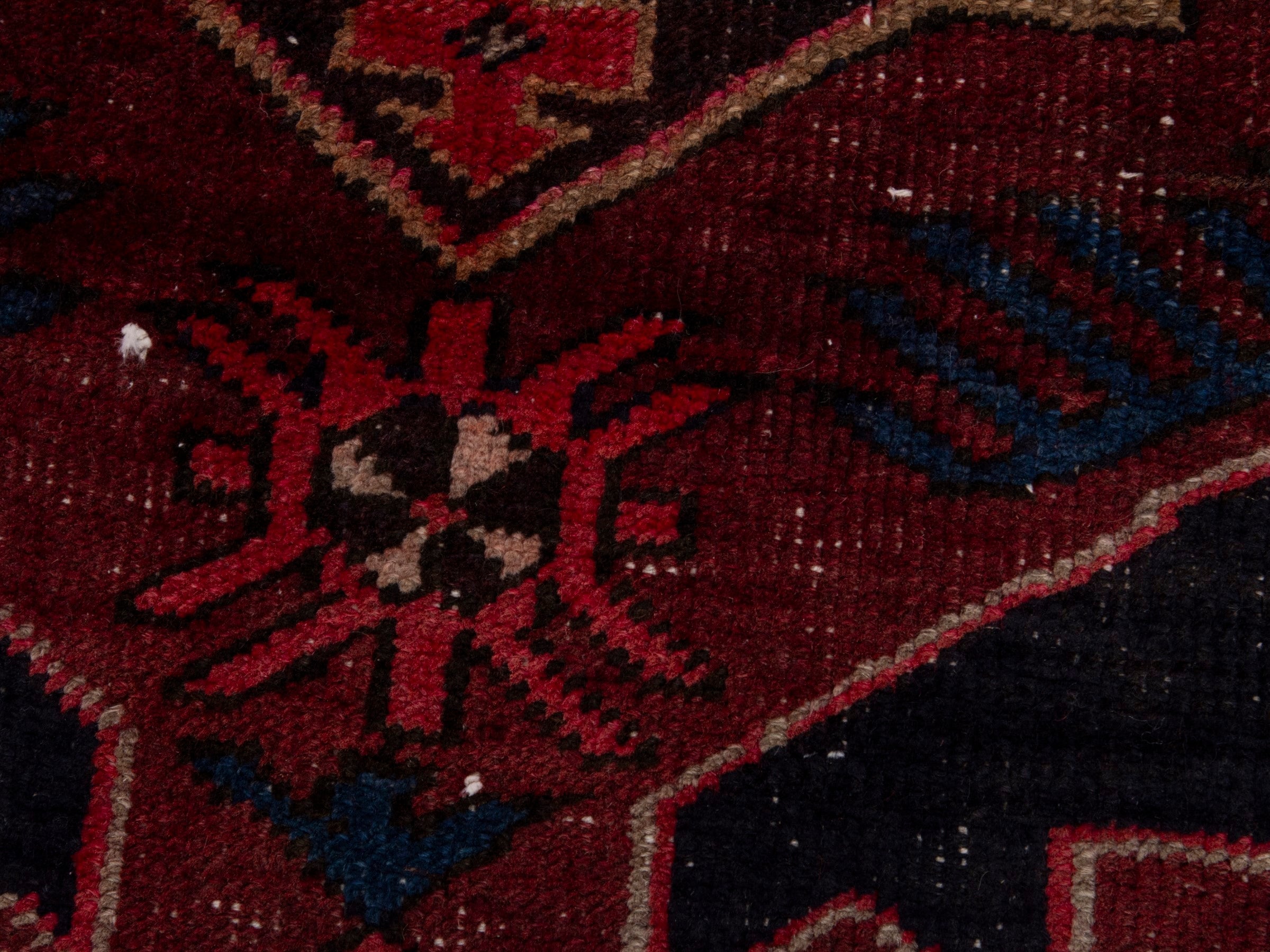 Persian Ardabil runner rug in cream and deep red, view 14 of 18