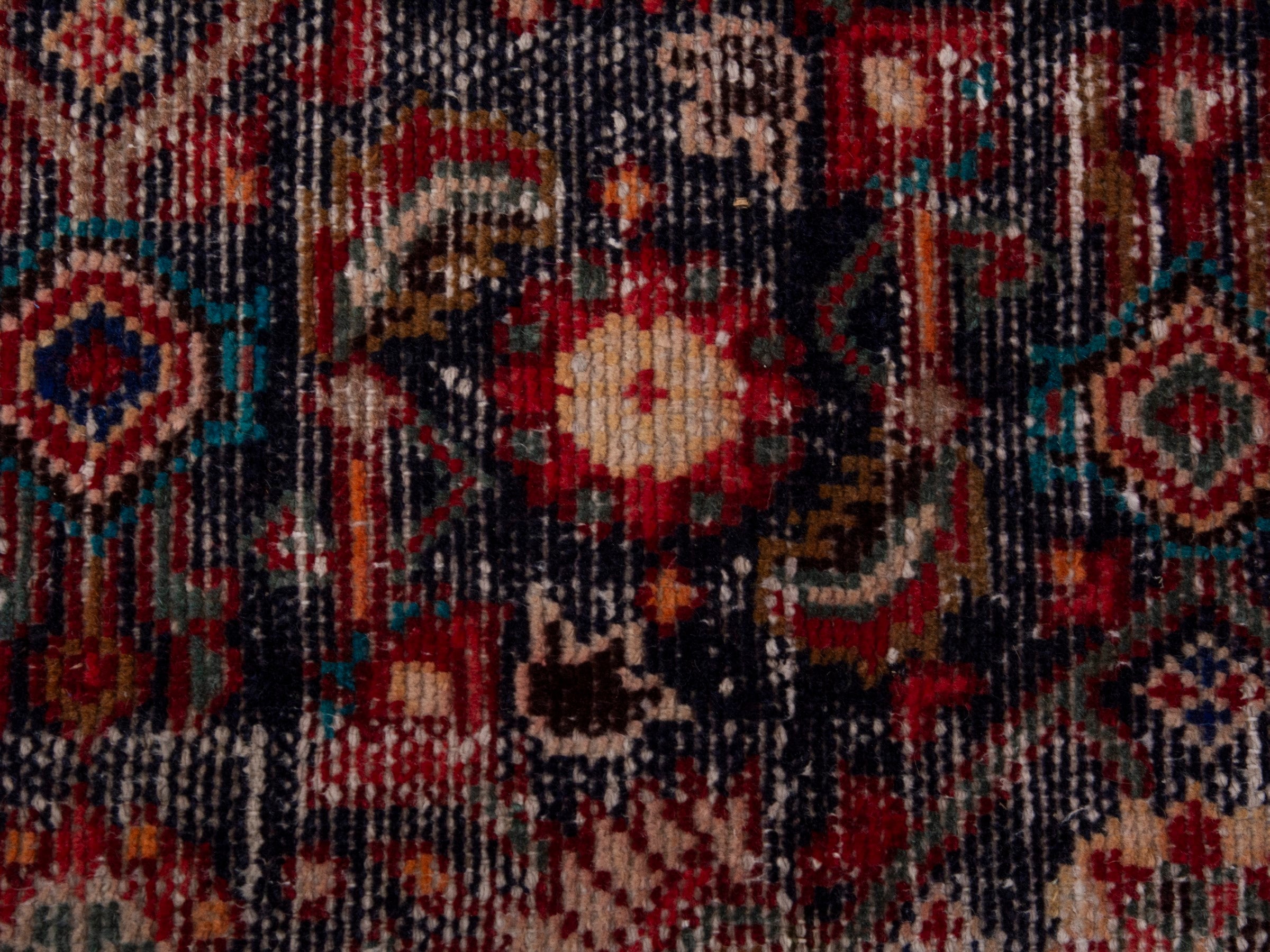 Persian Mahal runner rug in dark blue and rust, view 12 of 17