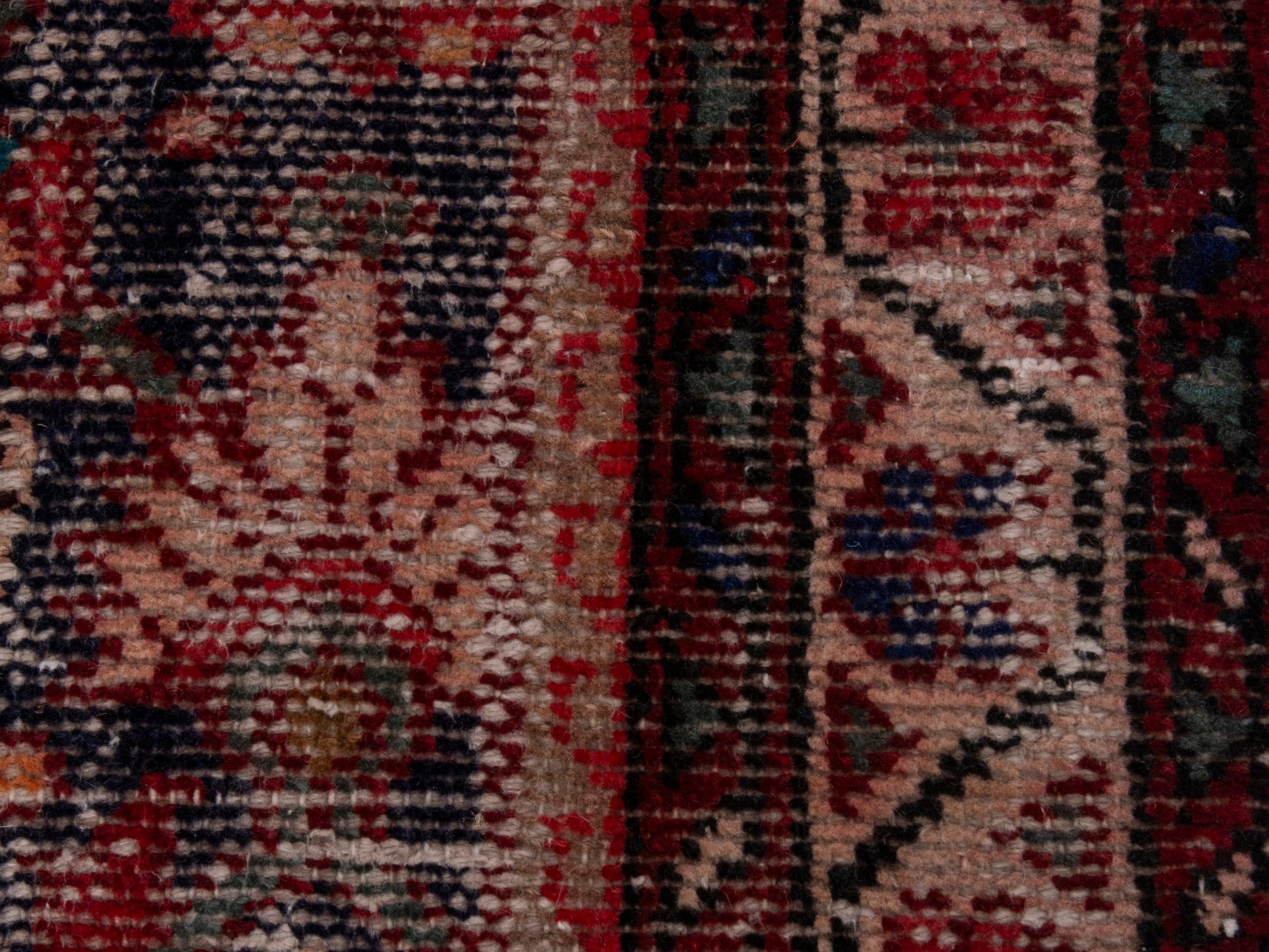 Persian Mahal runner rug in dark blue and rust, view 13 of 17
