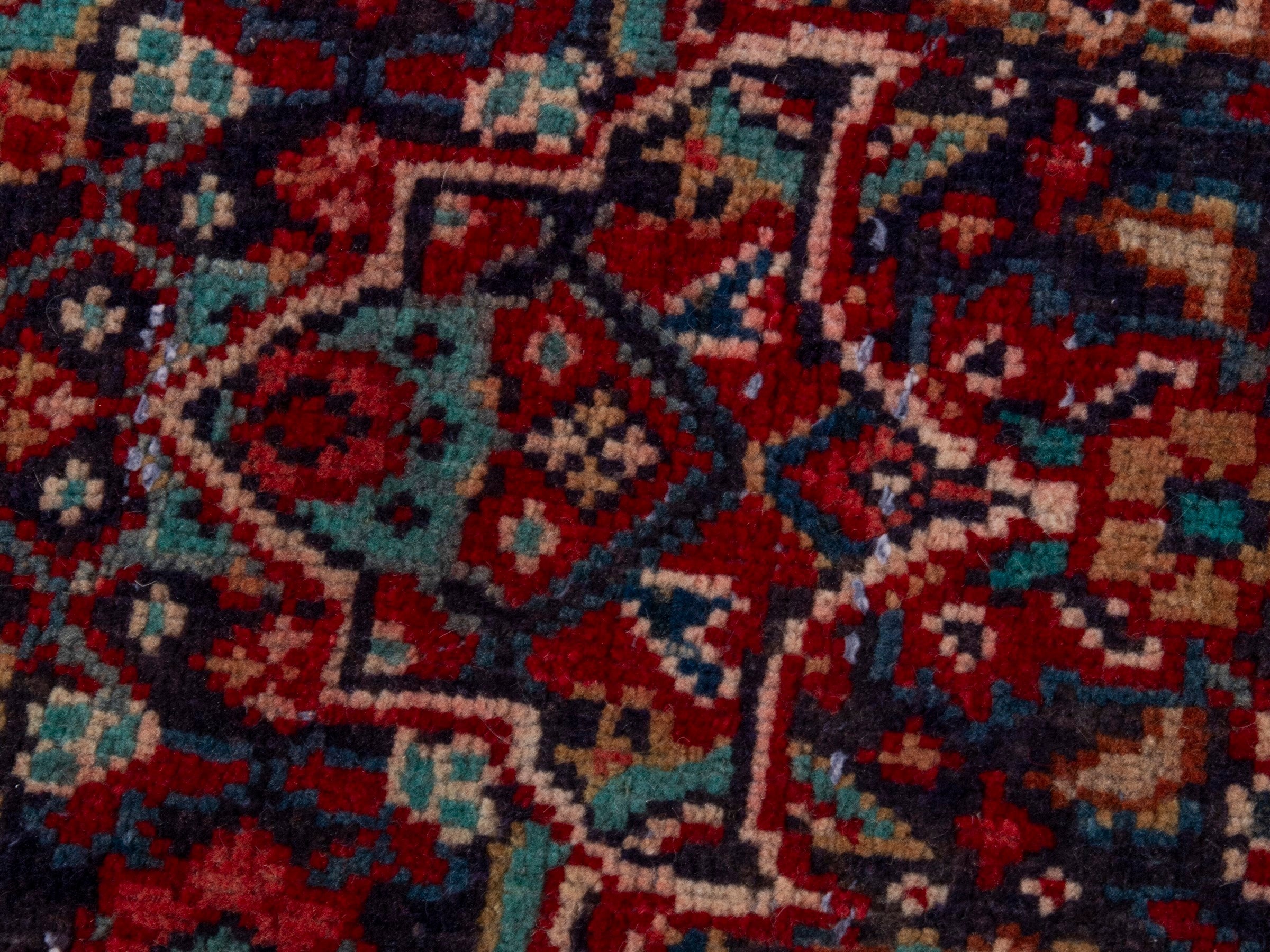 Persian Mahal runner rug in burgundy and faded red, view 13 of 19