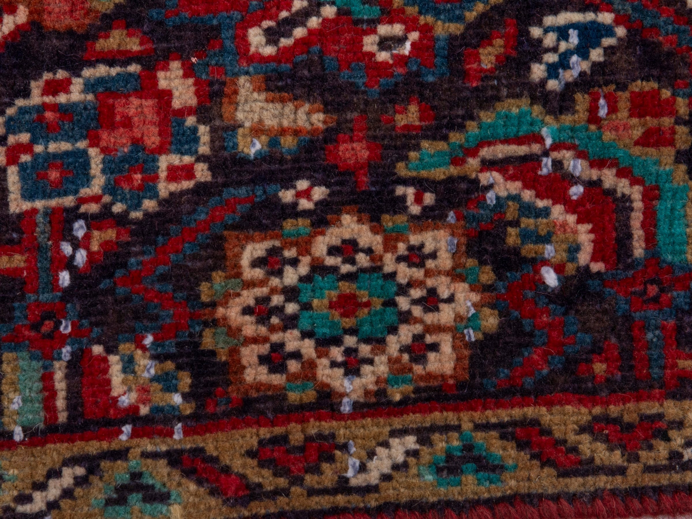 Persian Mahal runner rug in burgundy and faded red, view 14 of 19