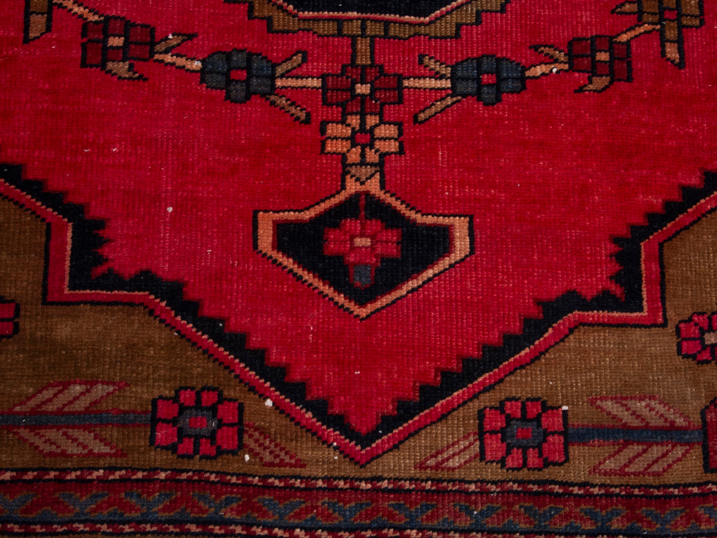 Persian Ardabil area rug in deep red and burgundy, view 11 of 18