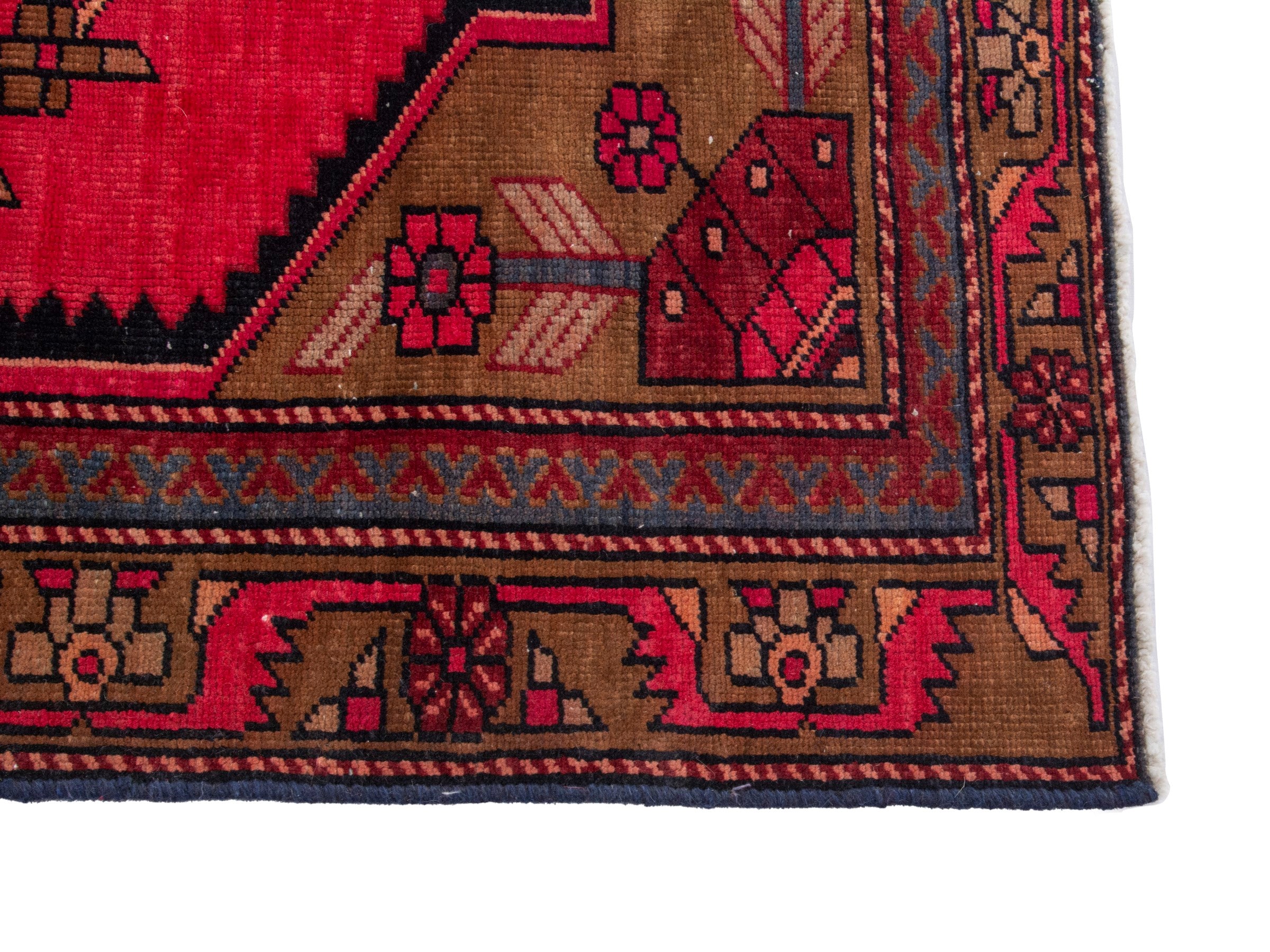 Persian Ardabil area rug in deep red and burgundy, view 5 of 18