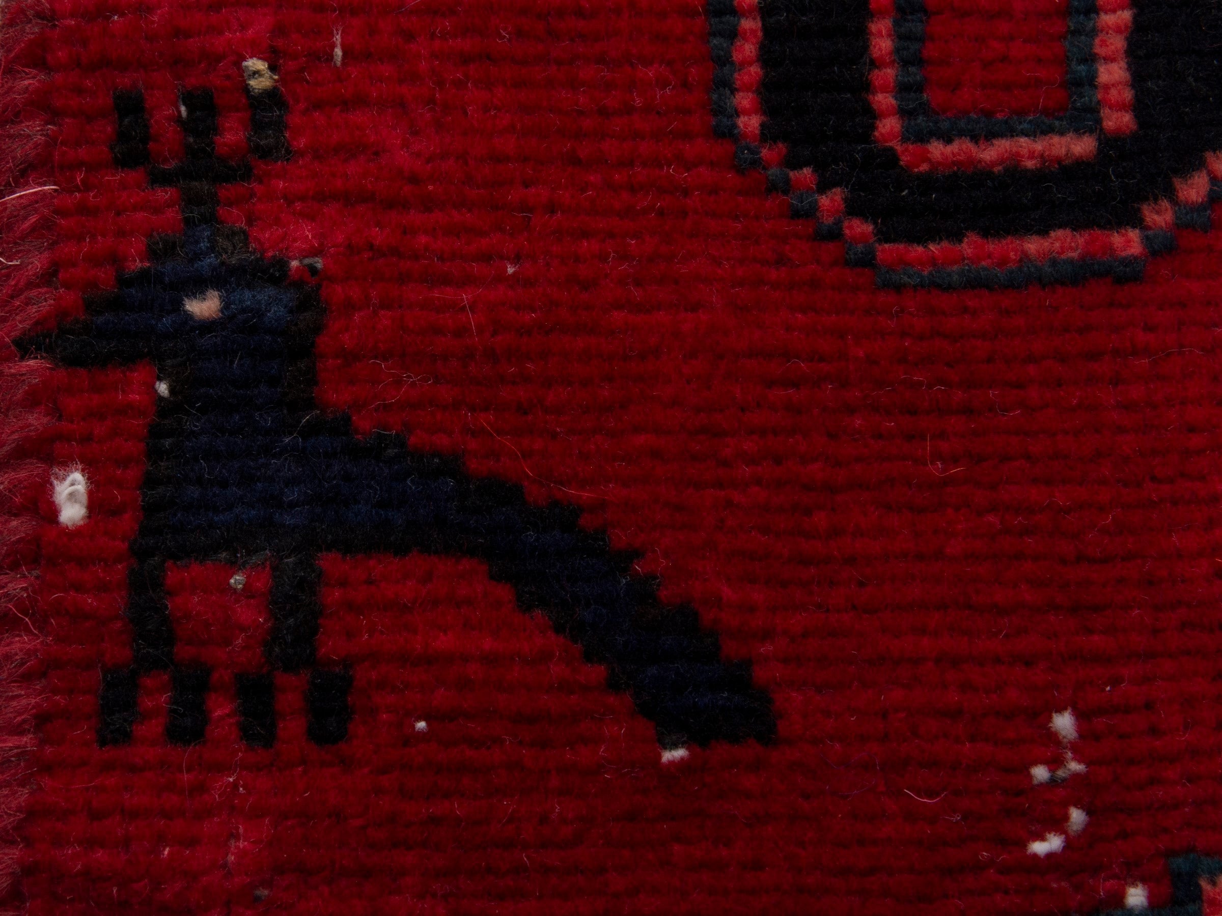Persian Saveh runner rug in deep red and black cherry, view 11 of 18