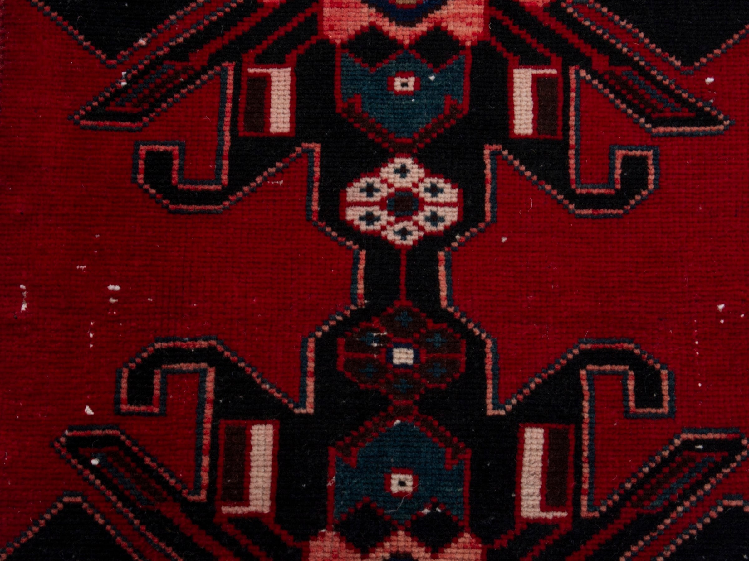 Persian Saveh runner rug in deep red and black cherry, view 13 of 18