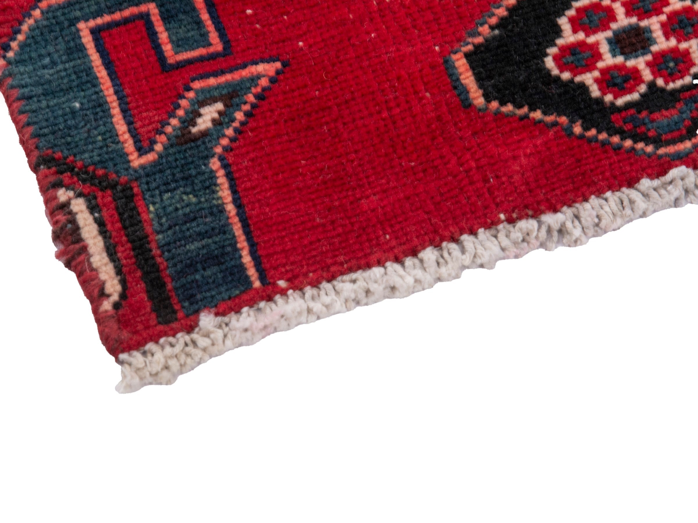 Persian Saveh runner rug in deep red and black cherry, view 6 of 18