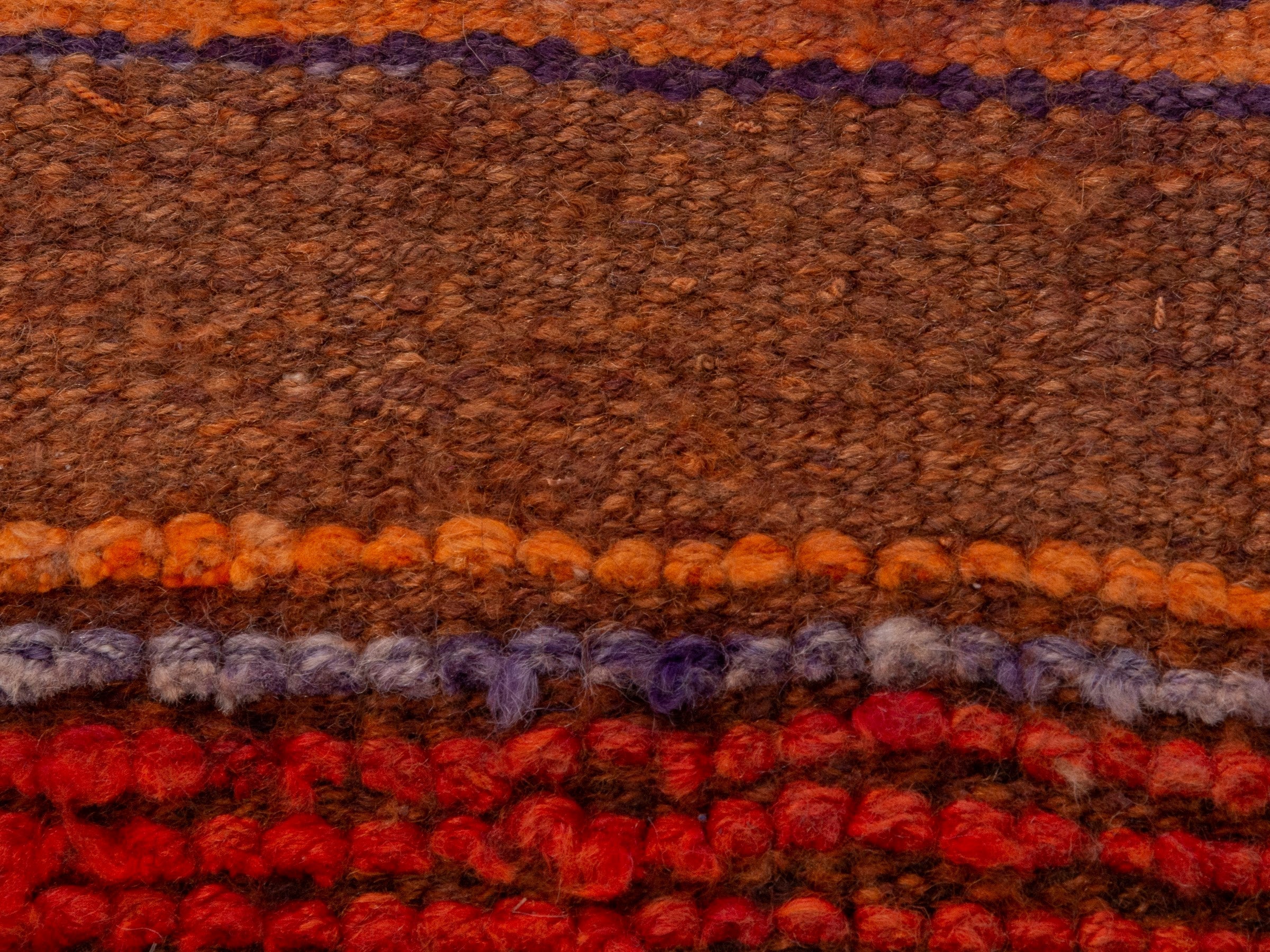 Persian Shiraz runner rug in rust and muted pink, view 13 of 17