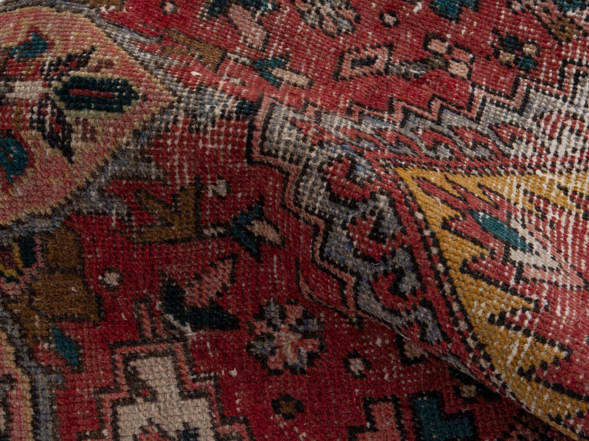 Persian Azerbaijan runner rug in rust and deep red, view 17 of 18