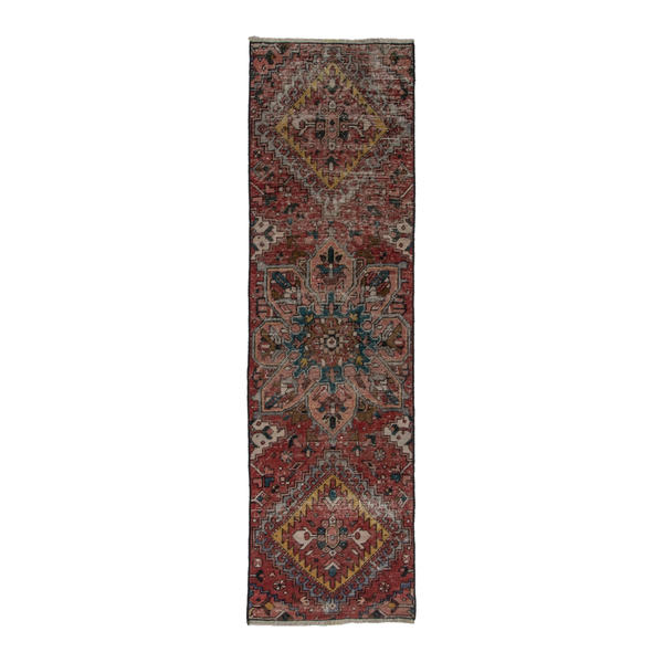 Persian Azerbaijan runner rug in rust and deep red, 2'4" x 7'8"