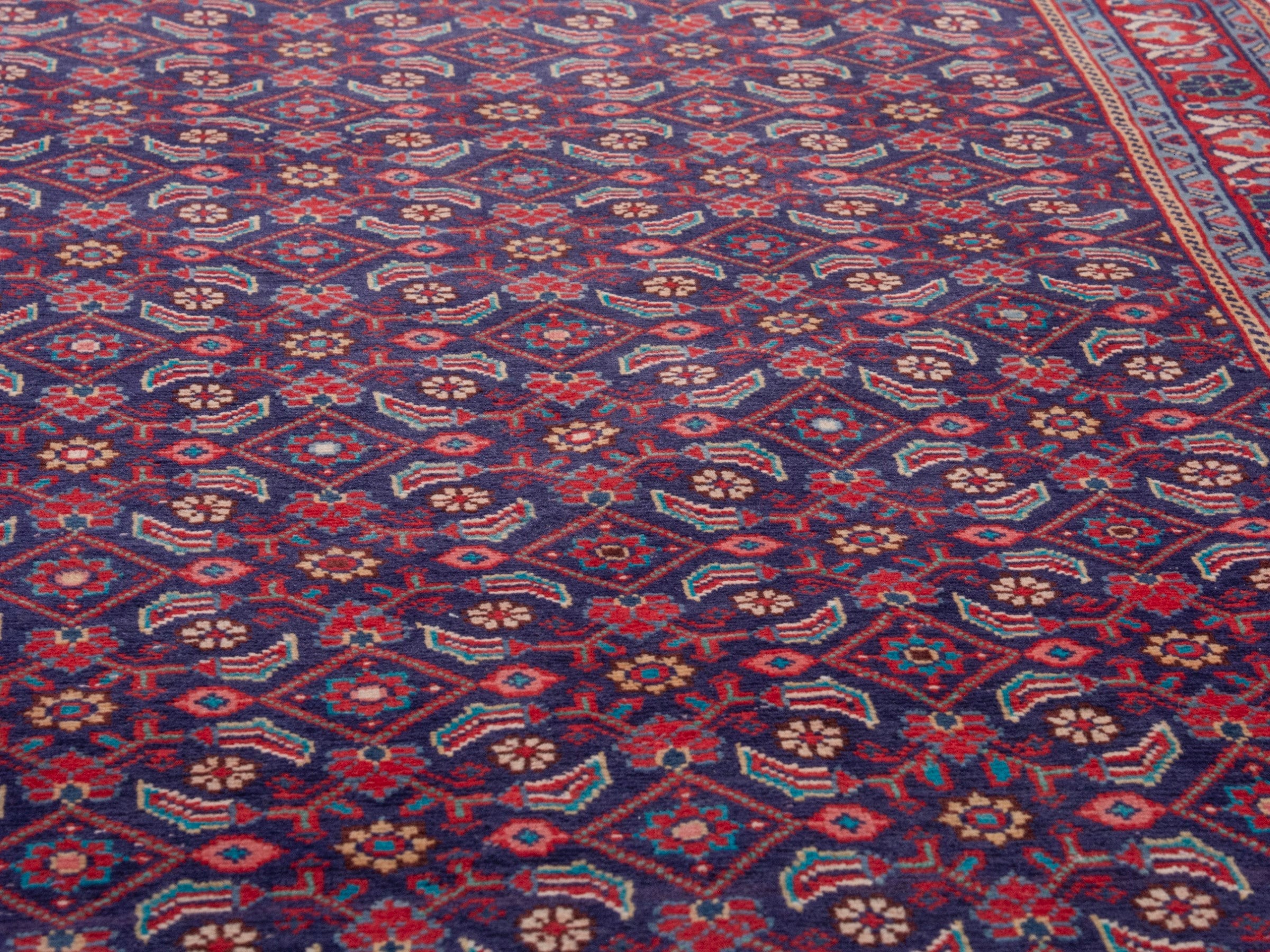 Persian Mahal runner rug in burgundy and brick, view 10 of 20