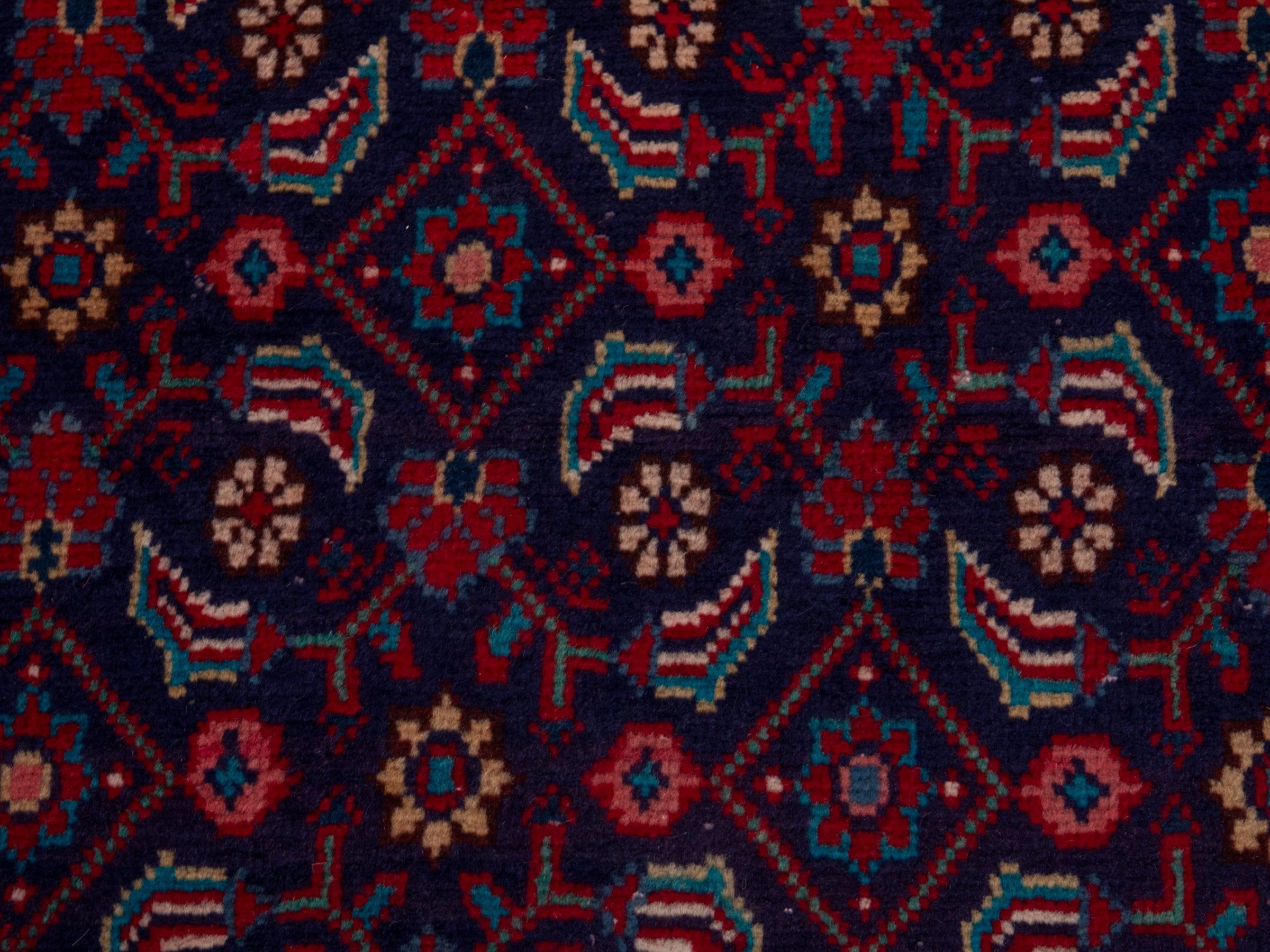 Persian Mahal runner rug in burgundy and brick, view 12 of 20