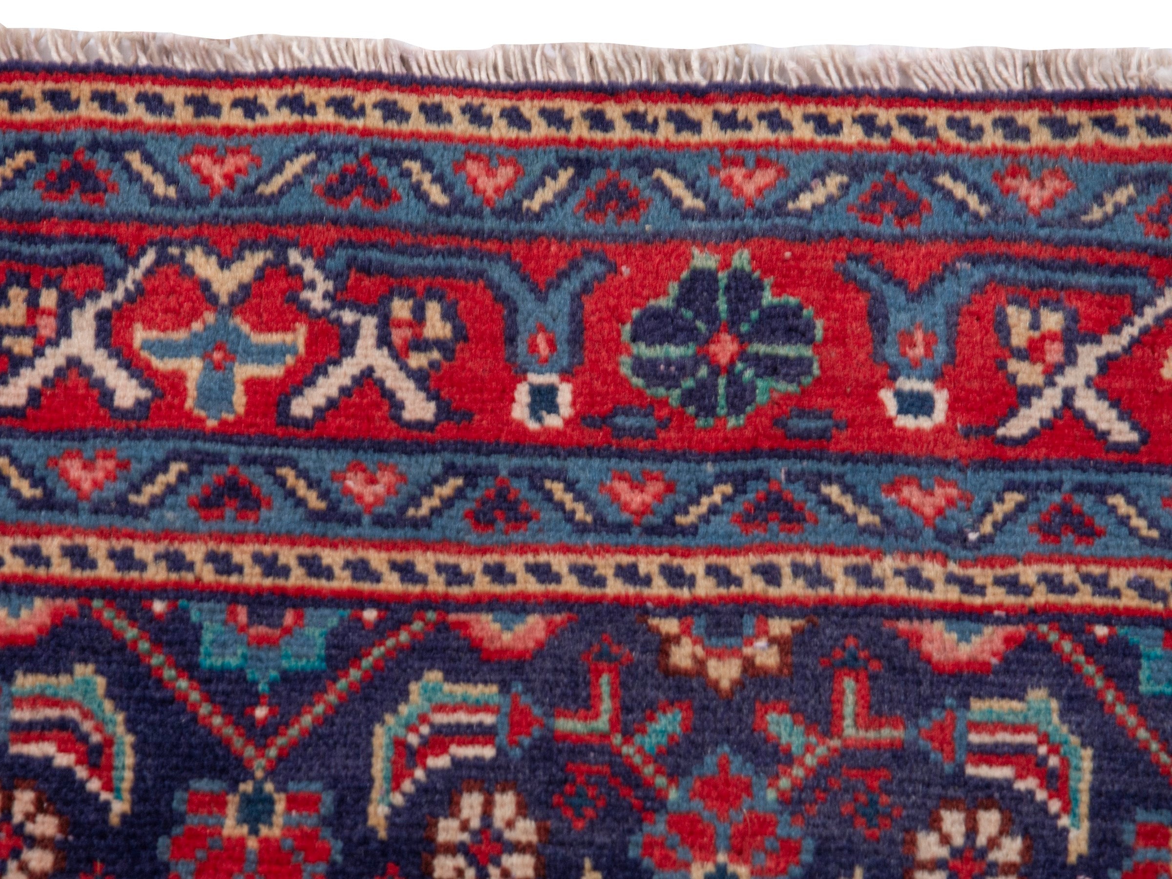 Persian Mahal runner rug in burgundy and brick, view 14 of 20