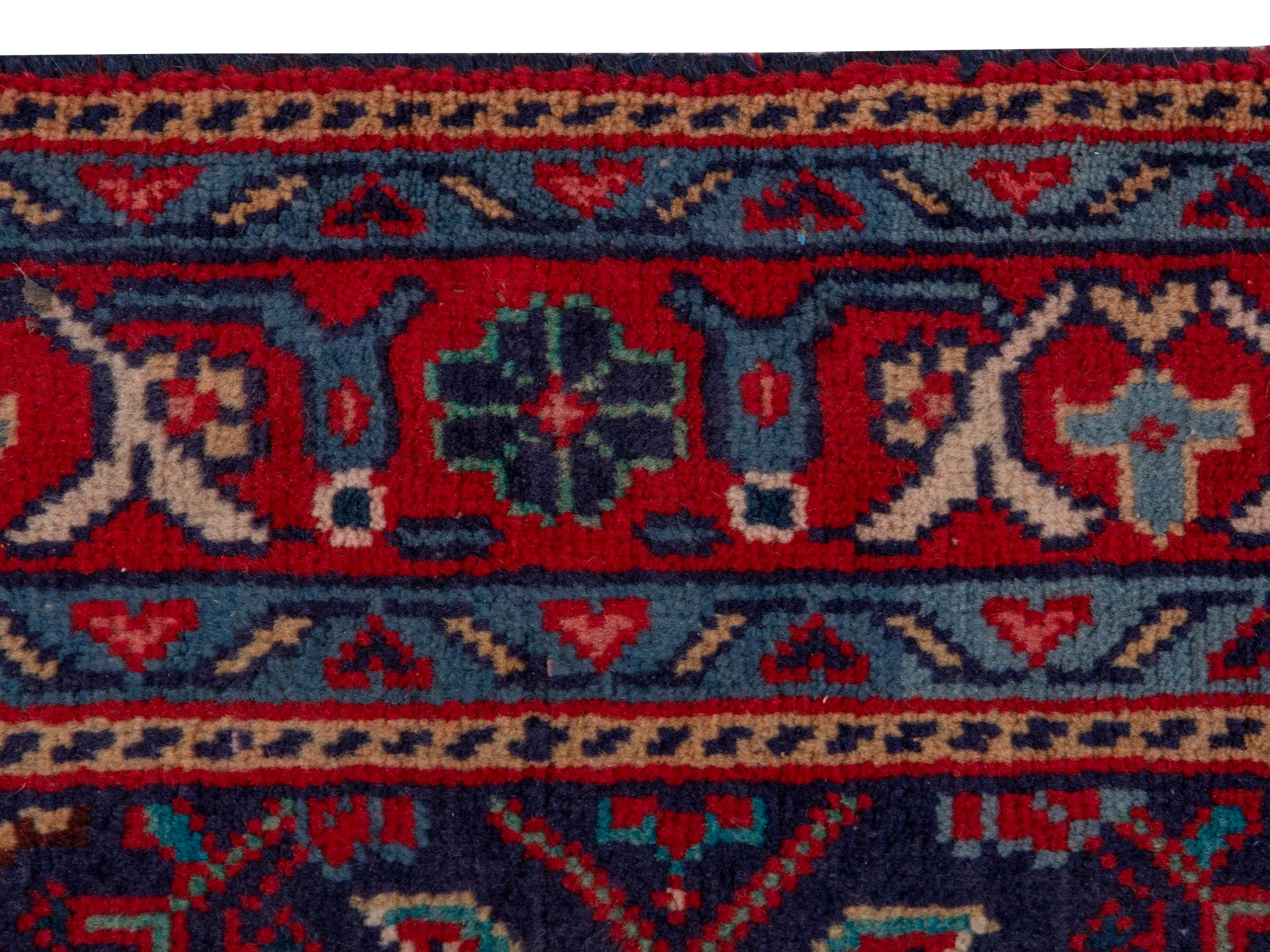 Persian Mahal runner rug in burgundy and brick, view 15 of 20