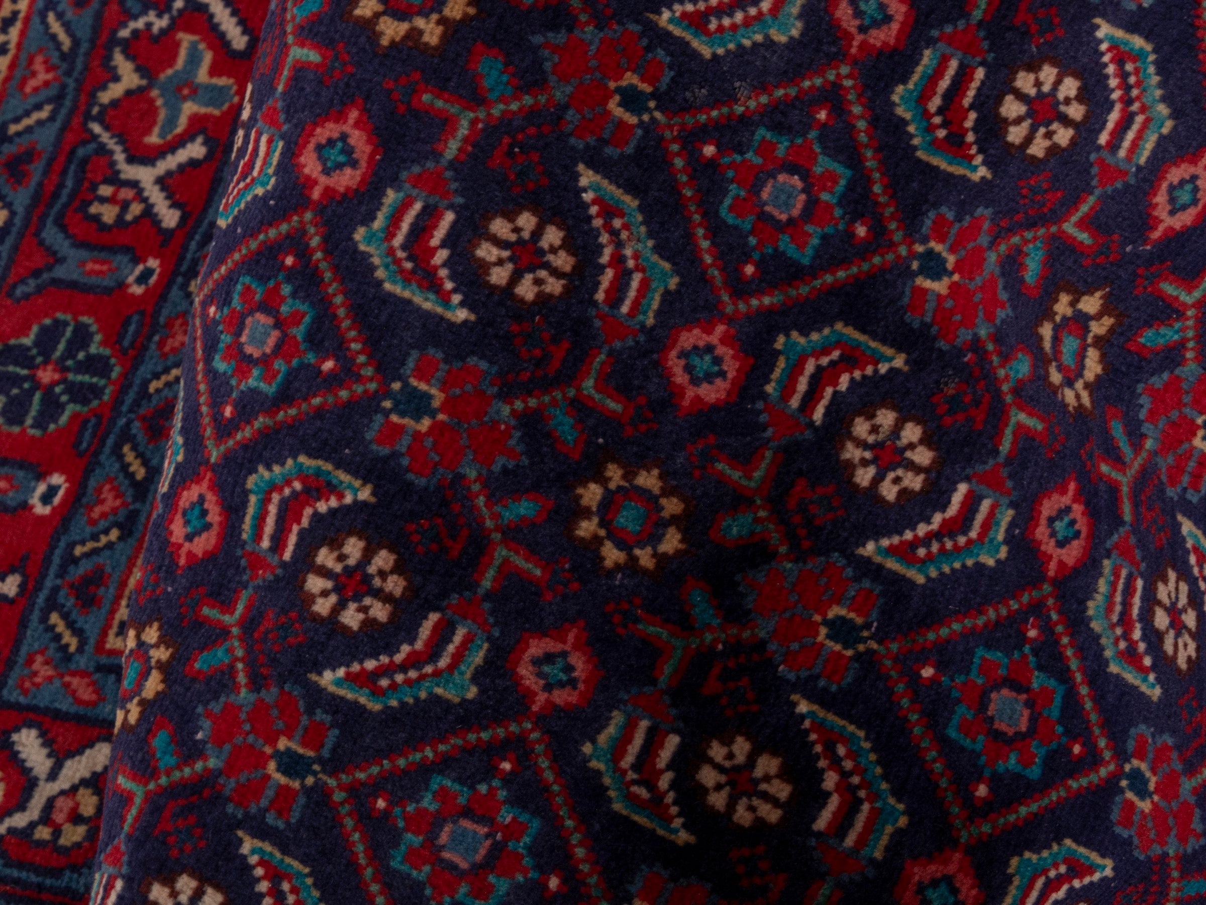 Persian Mahal runner rug in burgundy and brick, view 17 of 20