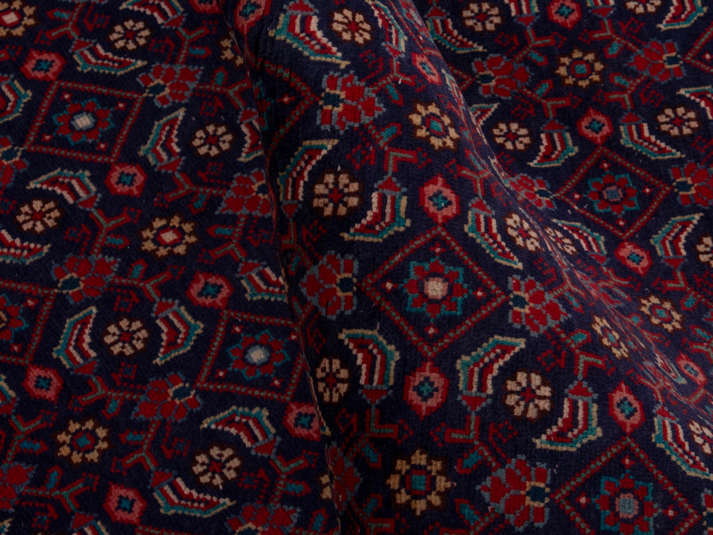 Persian Mahal runner rug in burgundy and brick, view 19 of 20