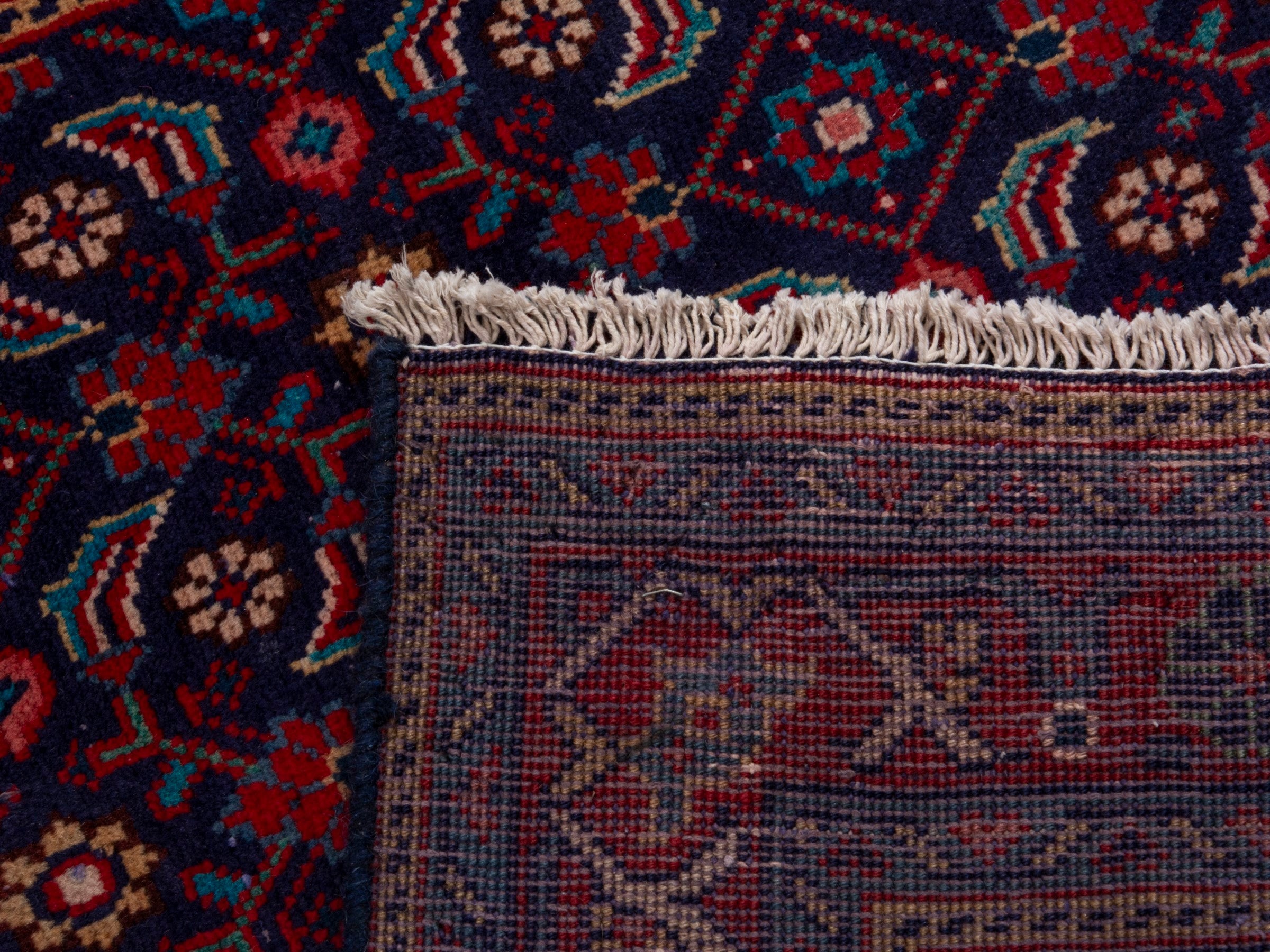 Persian Mahal runner rug in burgundy and brick, view 20 of 20