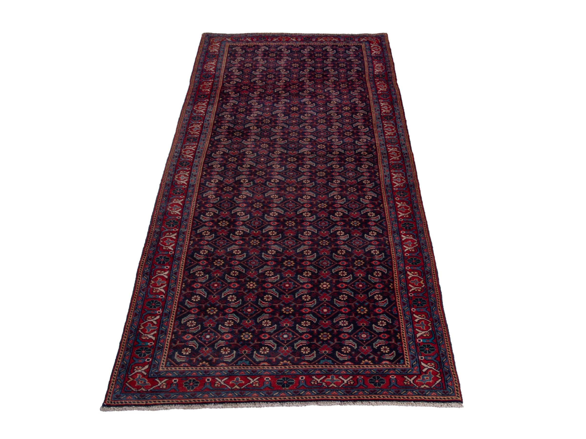 Persian Mahal runner rug in burgundy and brick, view 2 of 20