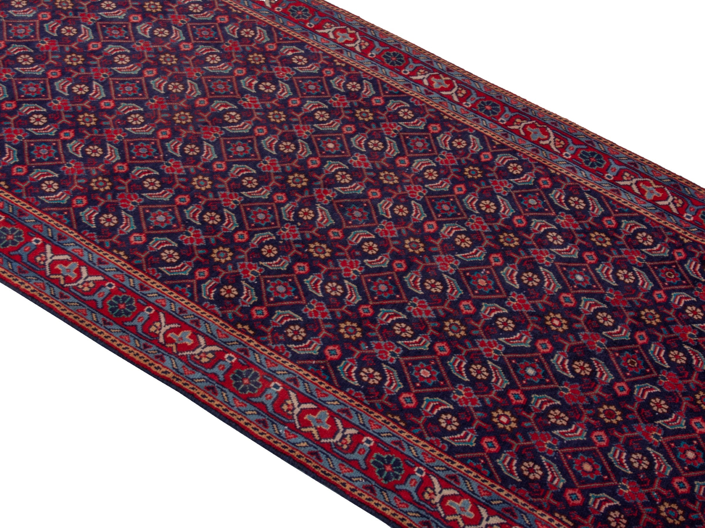 Persian Mahal runner rug in burgundy and brick, view 4 of 20