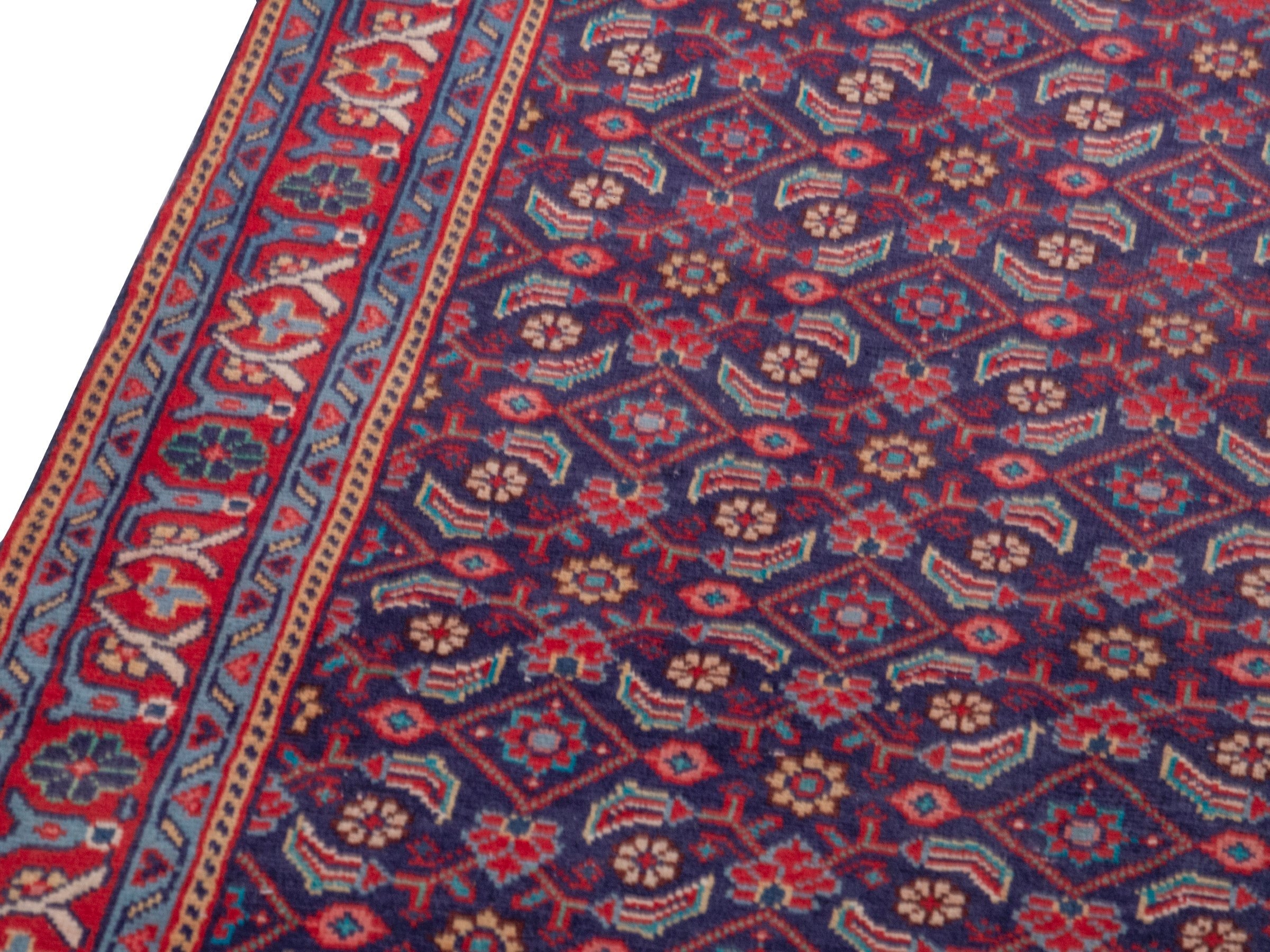 Persian Mahal runner rug in burgundy and brick, view 7 of 20