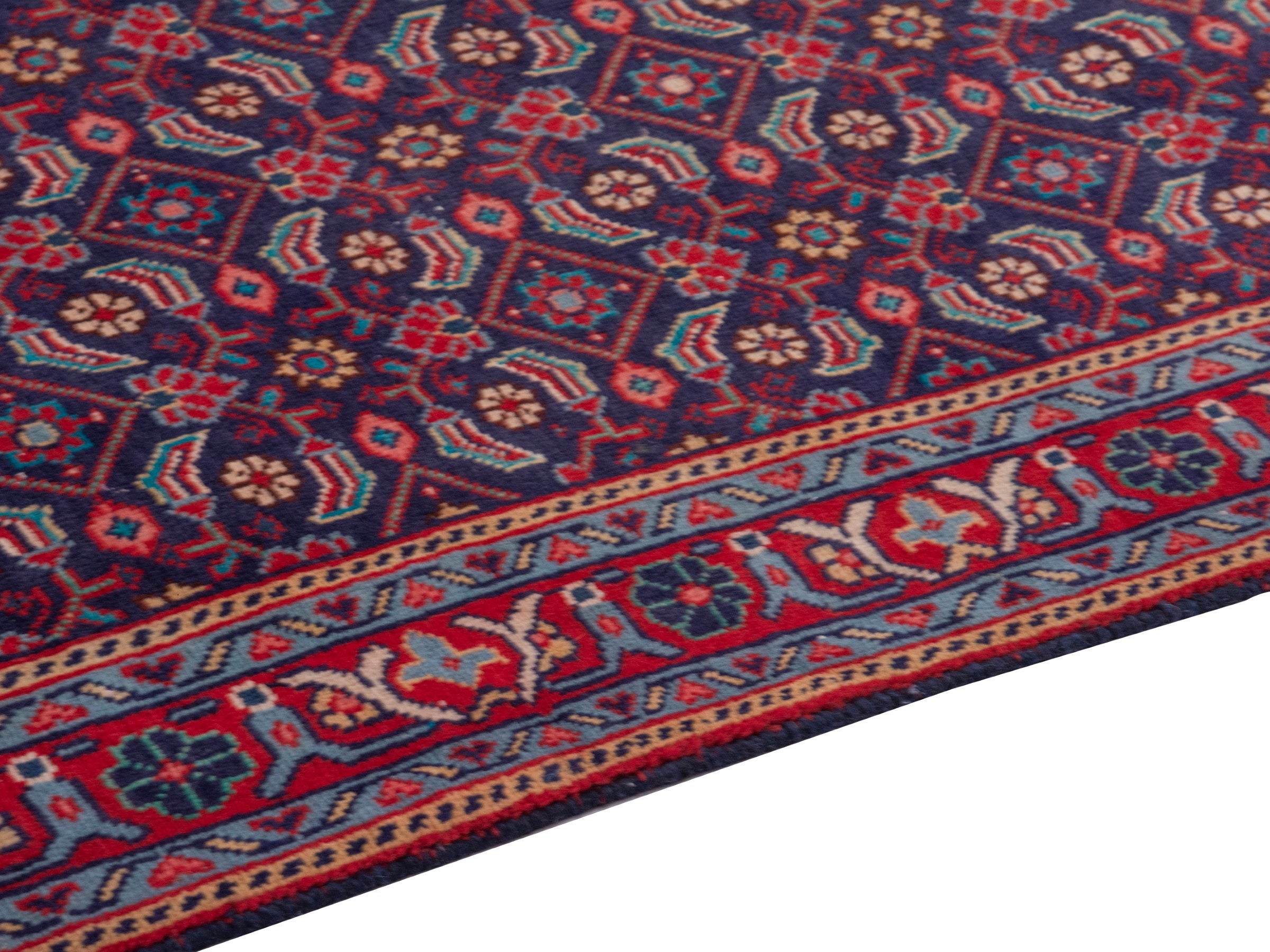 Persian Mahal runner rug in burgundy and brick, view 8 of 20