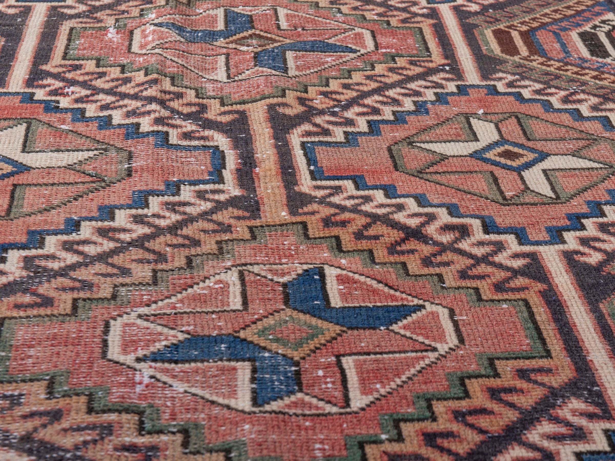 Persian Shiraz runner rug in terracotta and rust, view 10 of 19