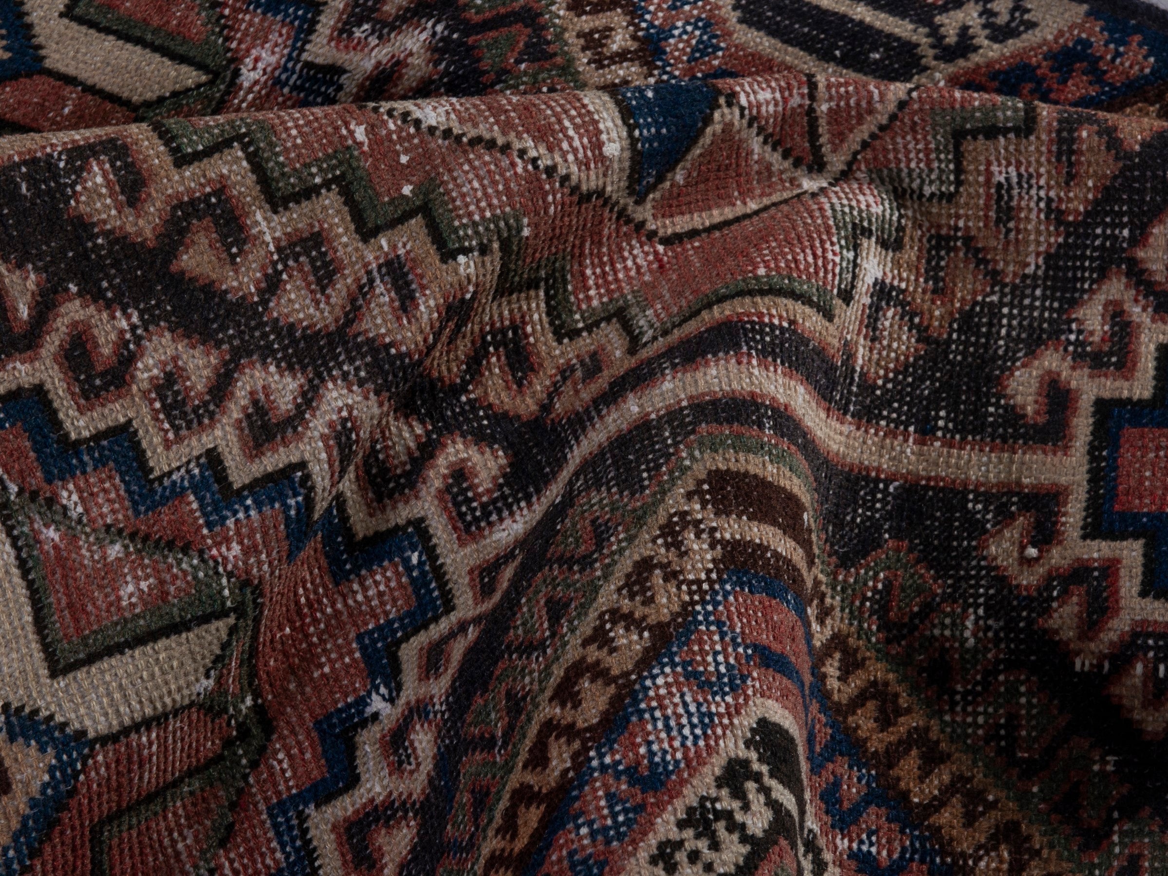 Persian Shiraz runner rug in terracotta and rust, view 16 of 19