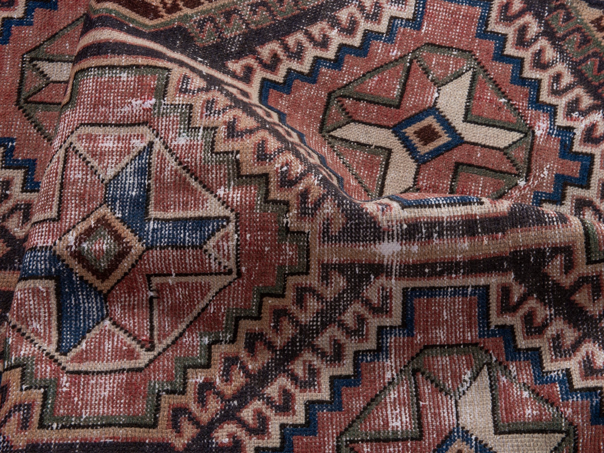 Persian Shiraz runner rug in terracotta and rust, view 17 of 19