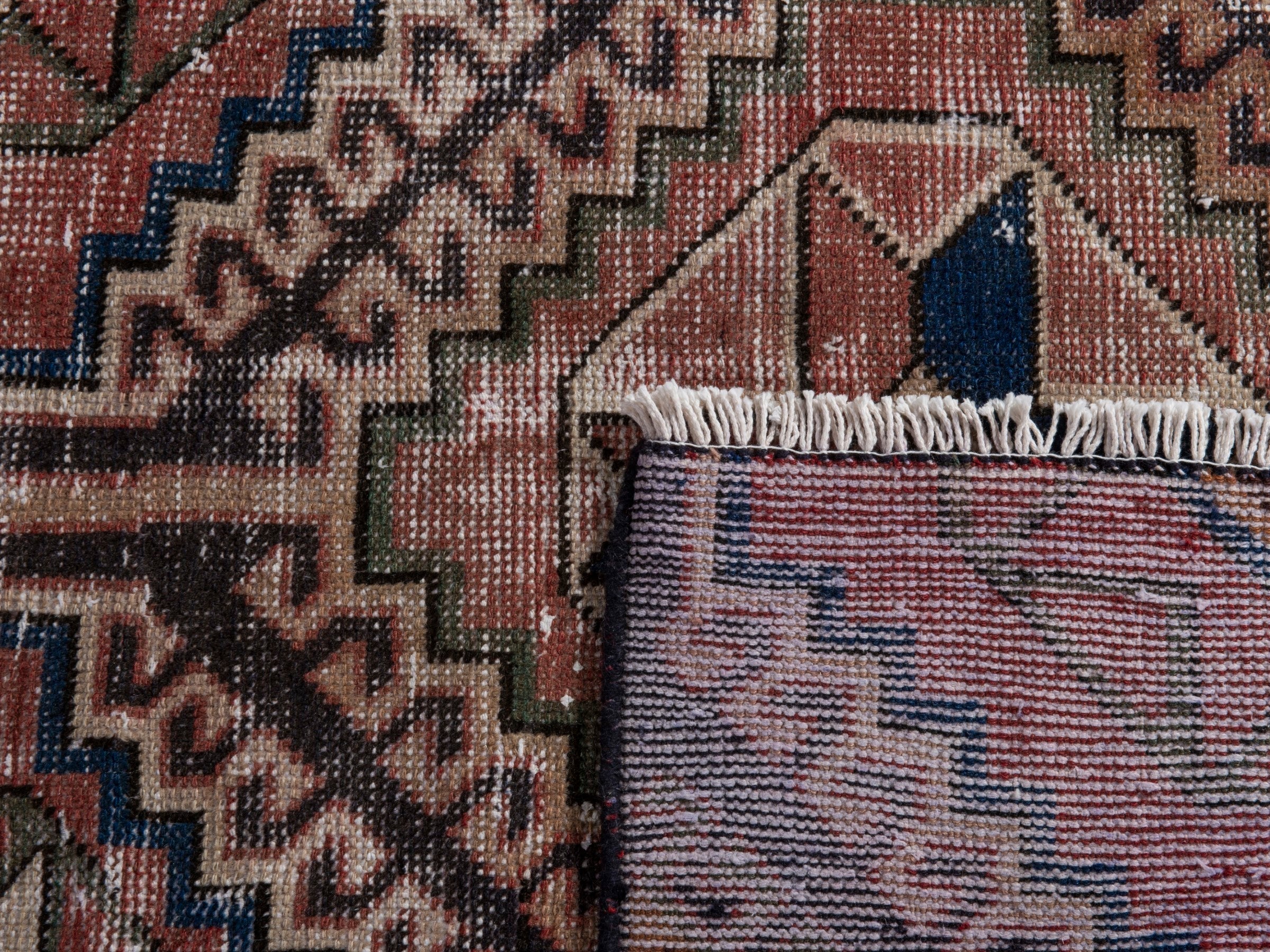 Persian Shiraz runner rug in terracotta and rust, view 19 of 19