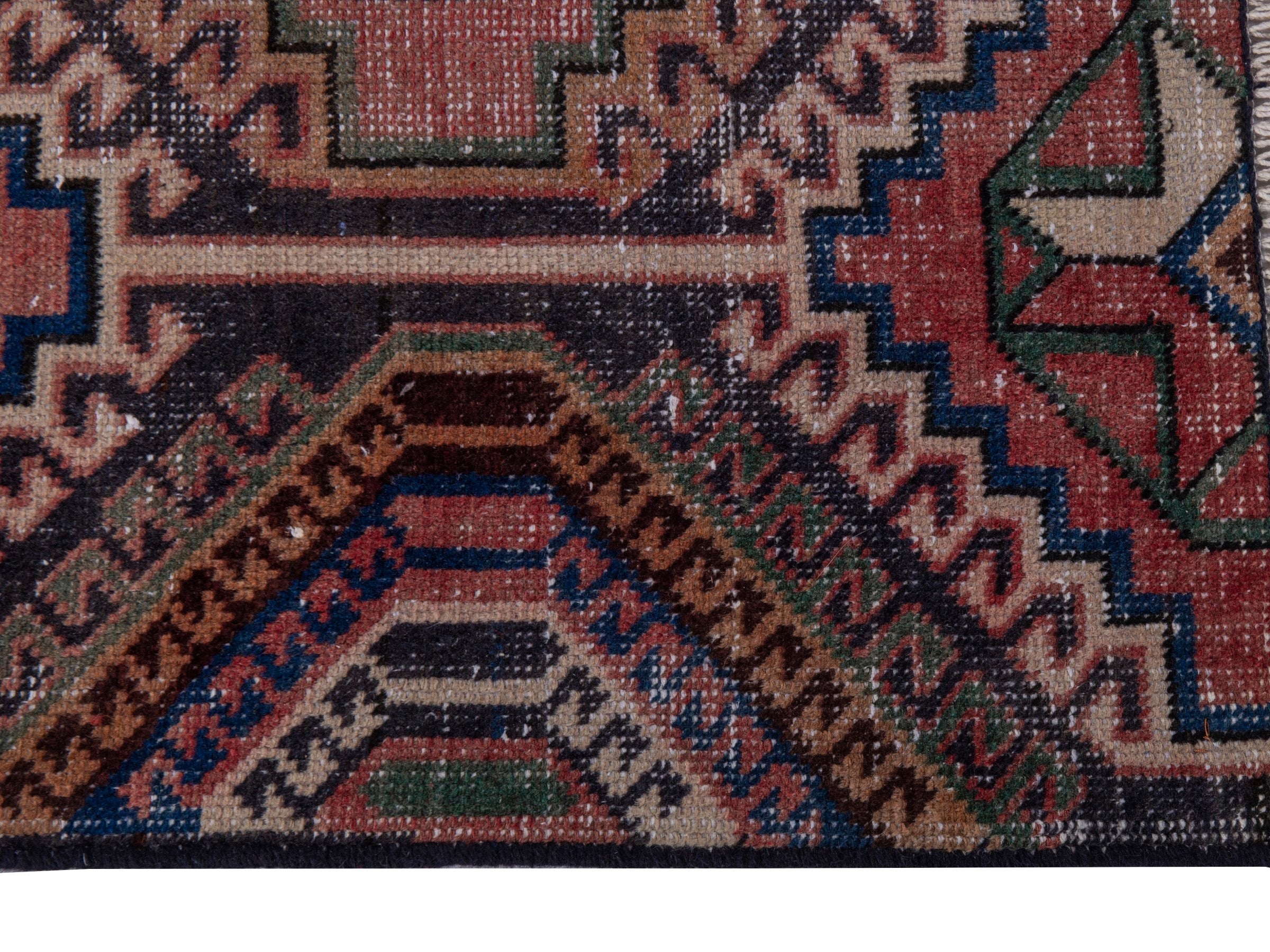 Persian Shiraz runner rug in terracotta and rust, view 5 of 19