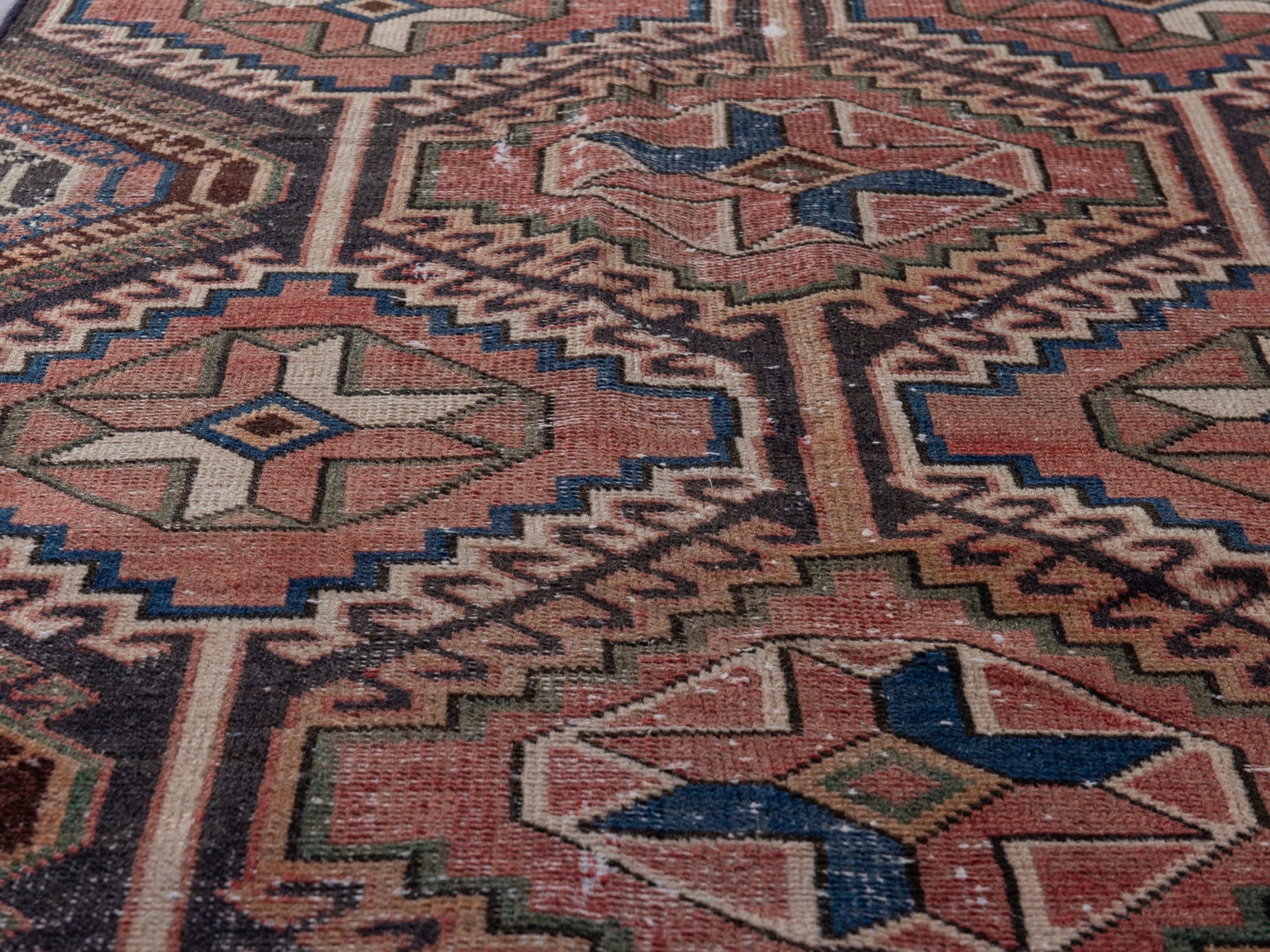 Persian Shiraz runner rug in terracotta and rust, view 9 of 19