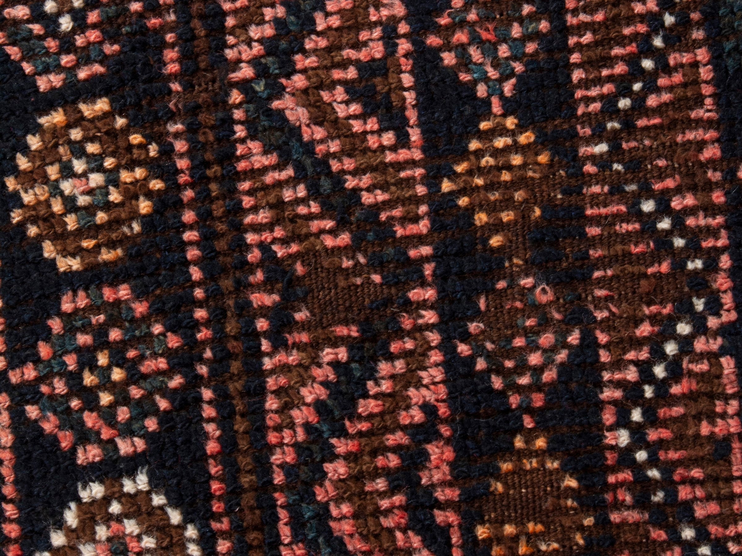 Persian Shiraz runner rug in dark brown and terracotta, view 12 of 17