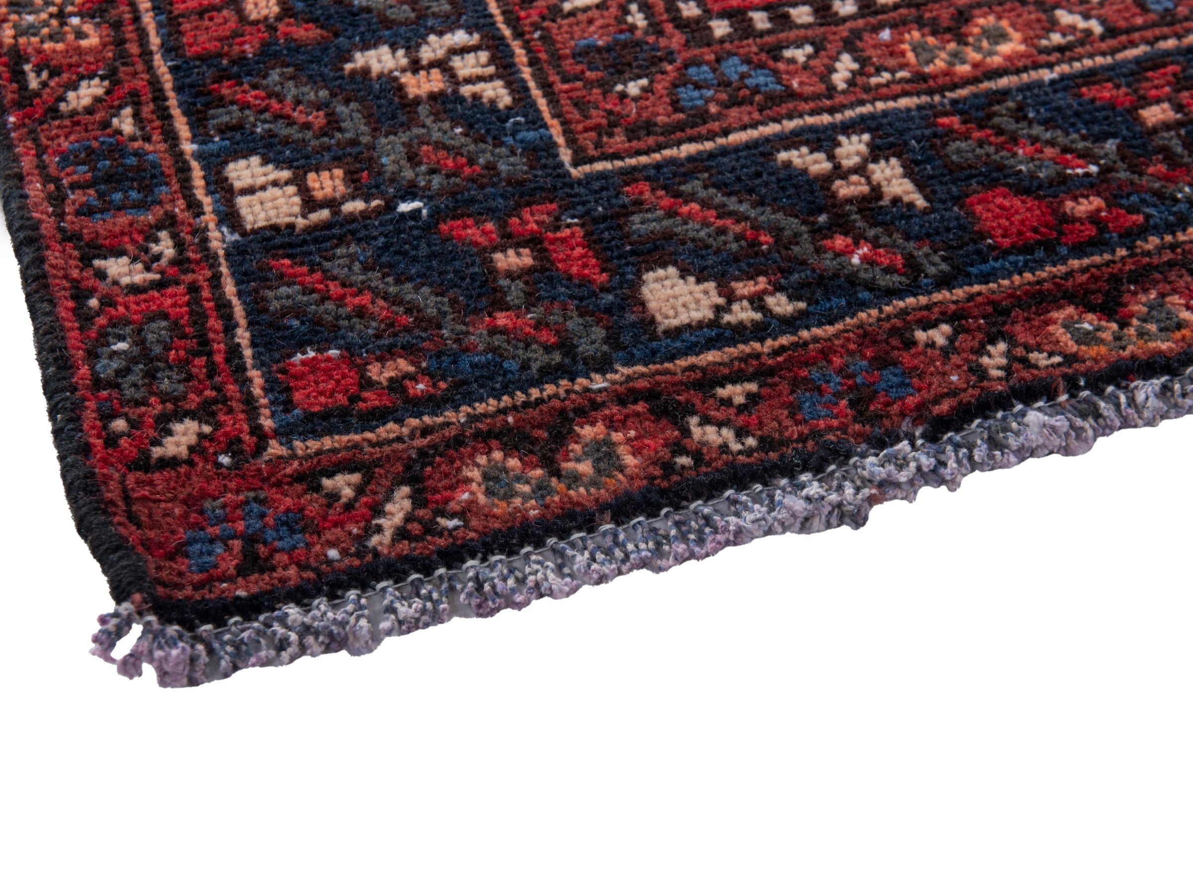 Persian Shiraz area rug in cream and burgundy, view 6 of 22