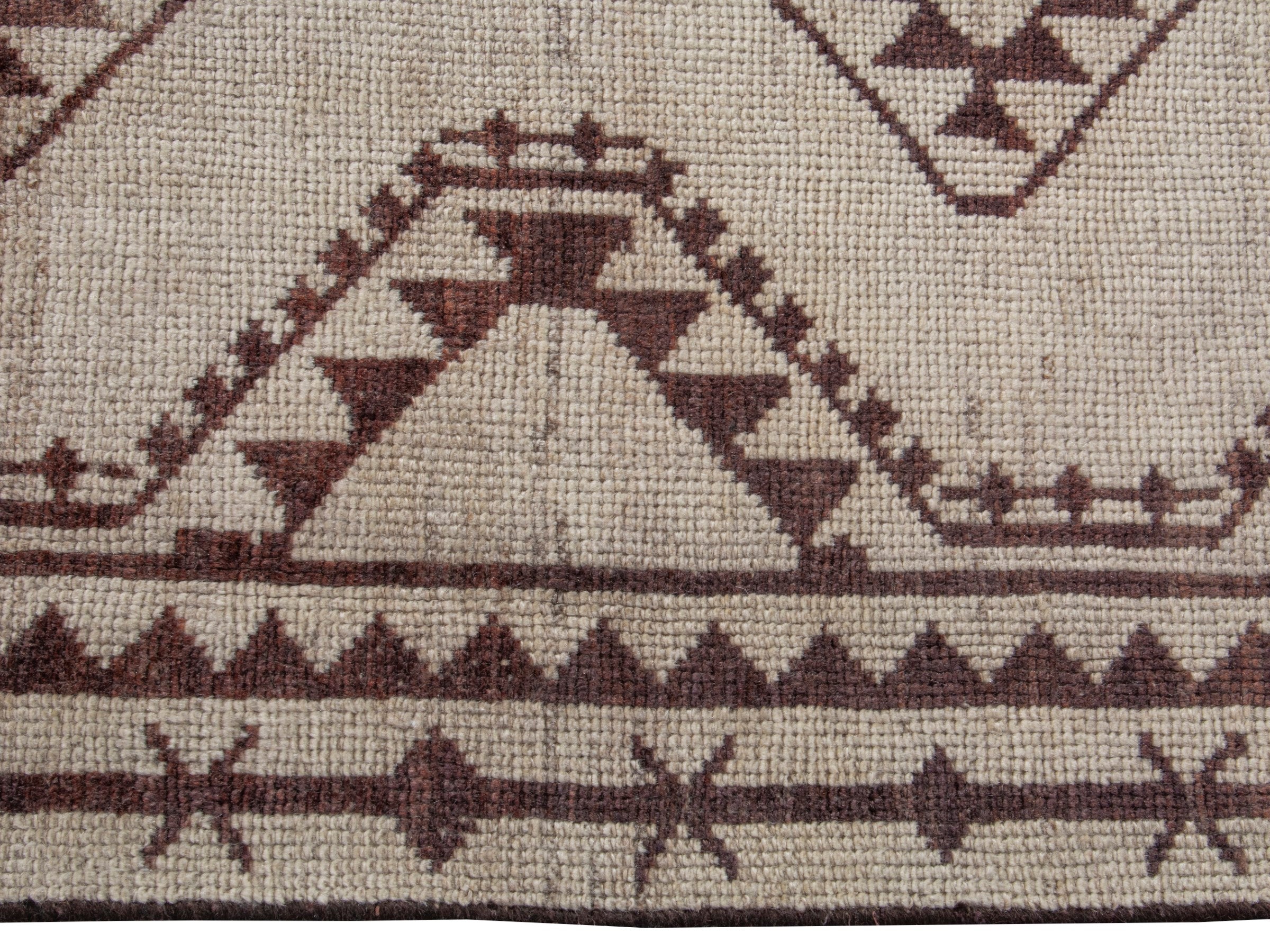 Persian Shiraz area rug in cream and faded red, view 13 of 18