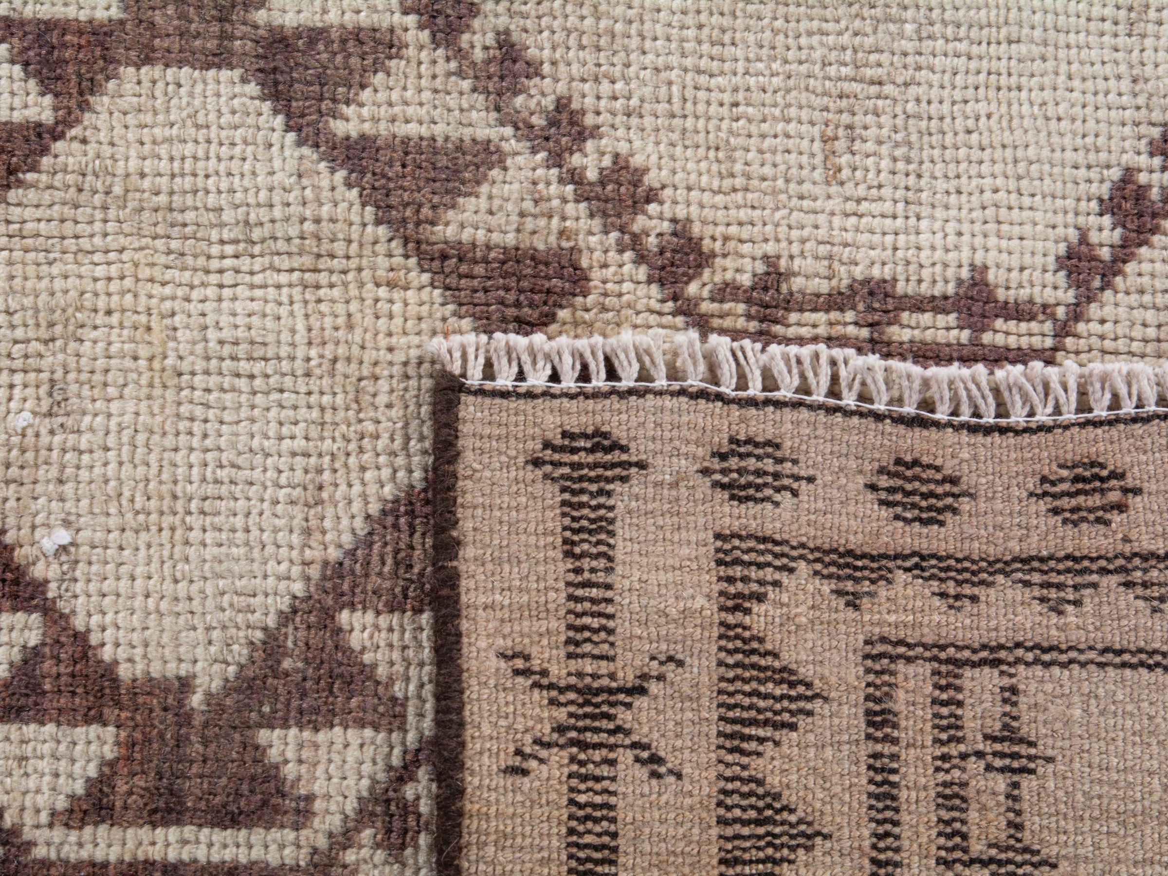 Persian Shiraz area rug in cream and faded red, view 18 of 18