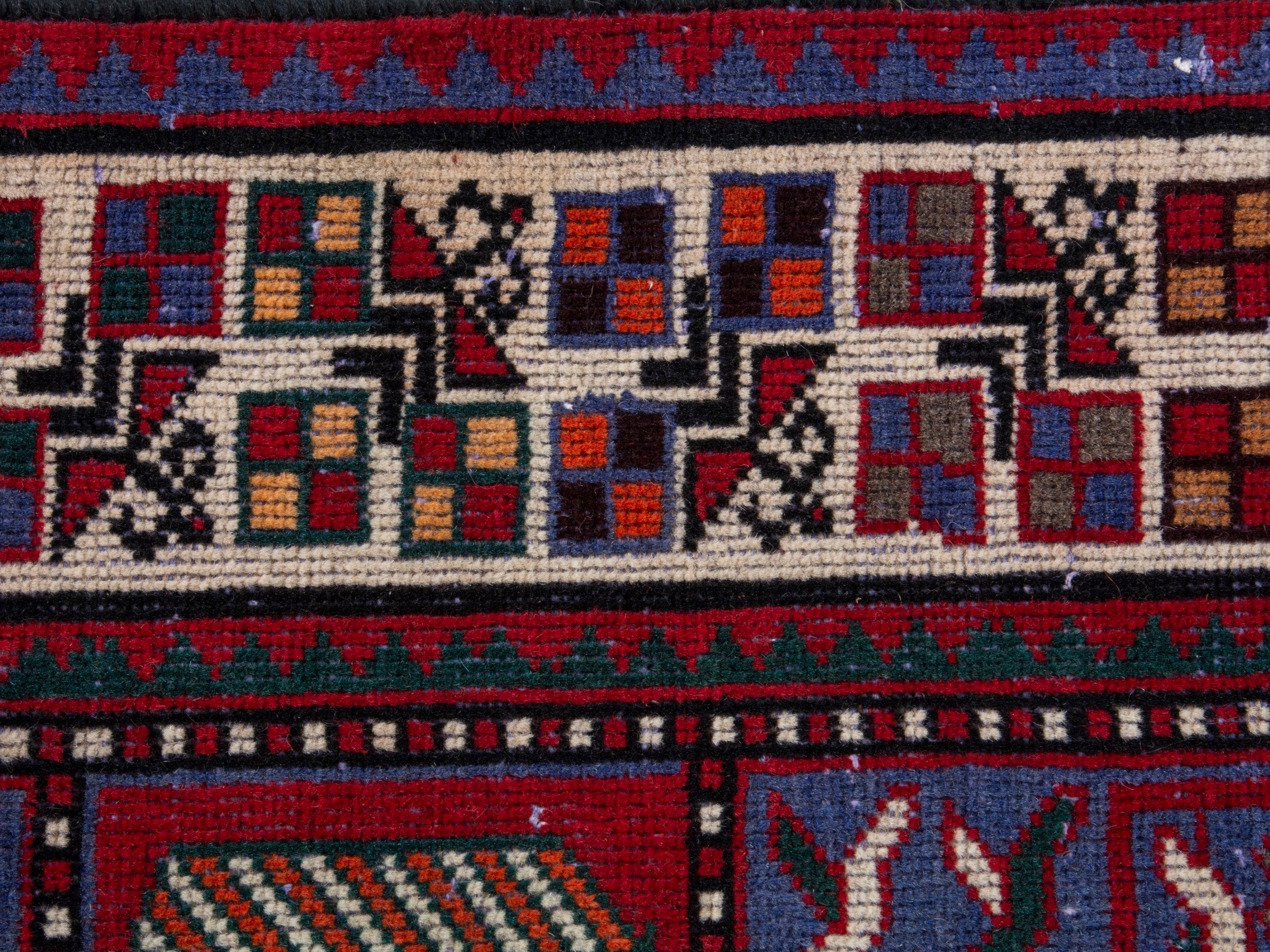 Persian Bakhtiari area rug in burgundy and deep red, view 14 of 18