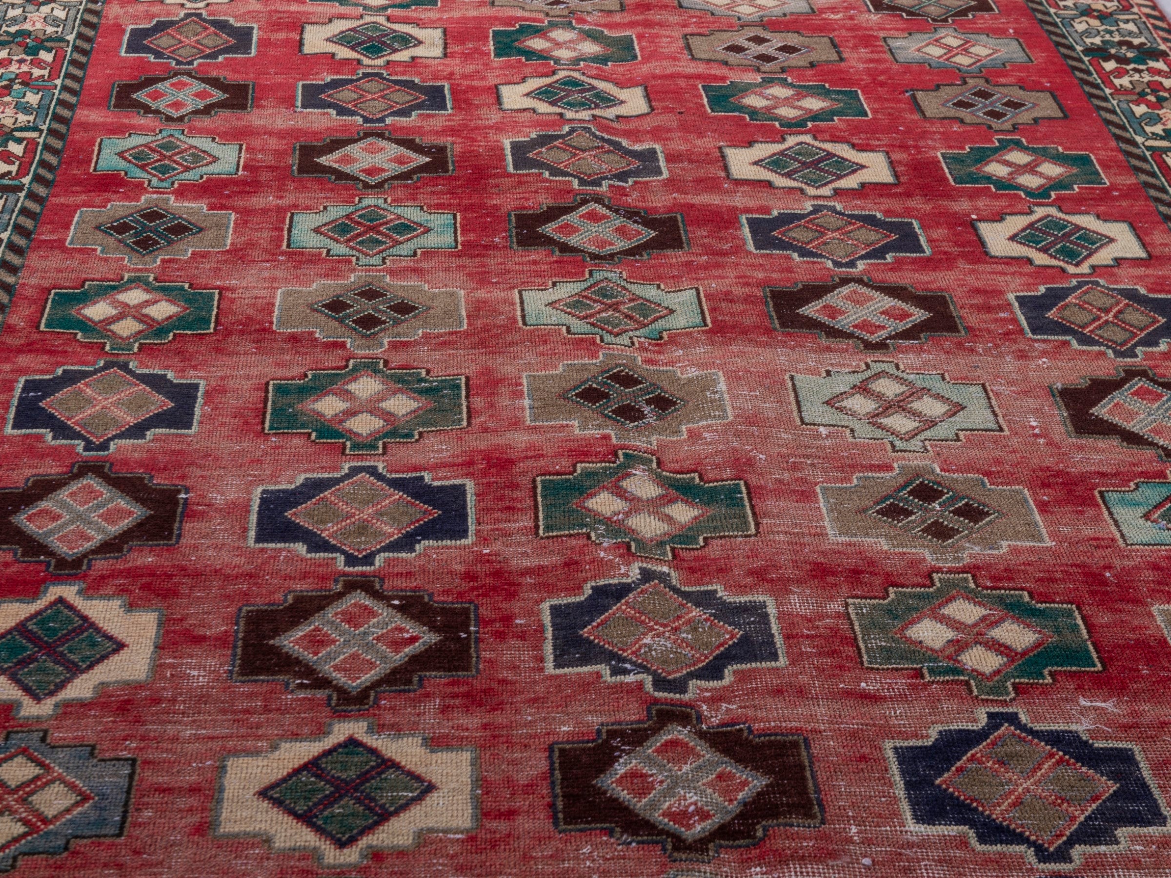 Persian Sirjan area rug in deep red and charcoal, view 10 of 19