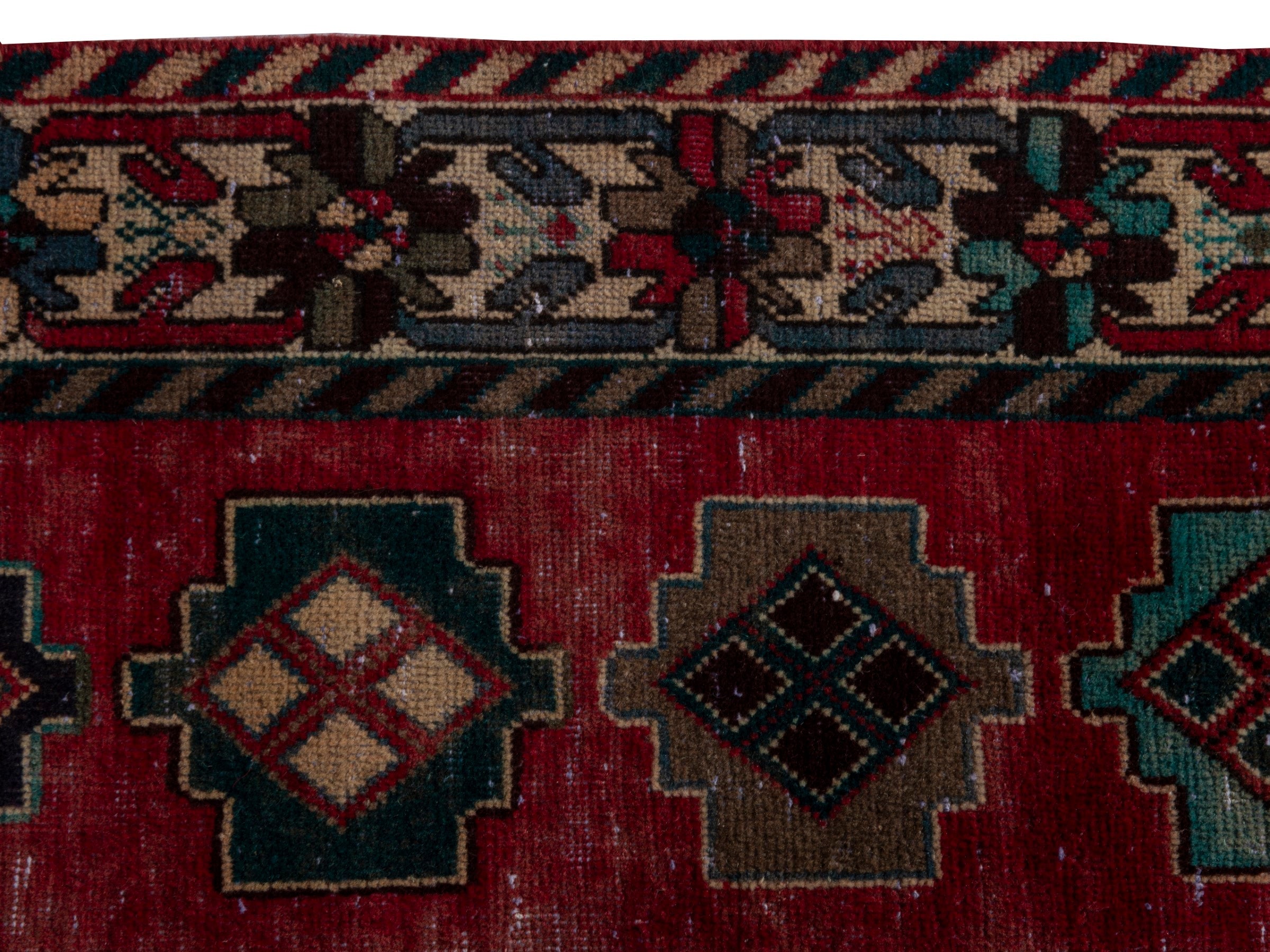Persian Sirjan area rug in deep red and charcoal, view 14 of 19
