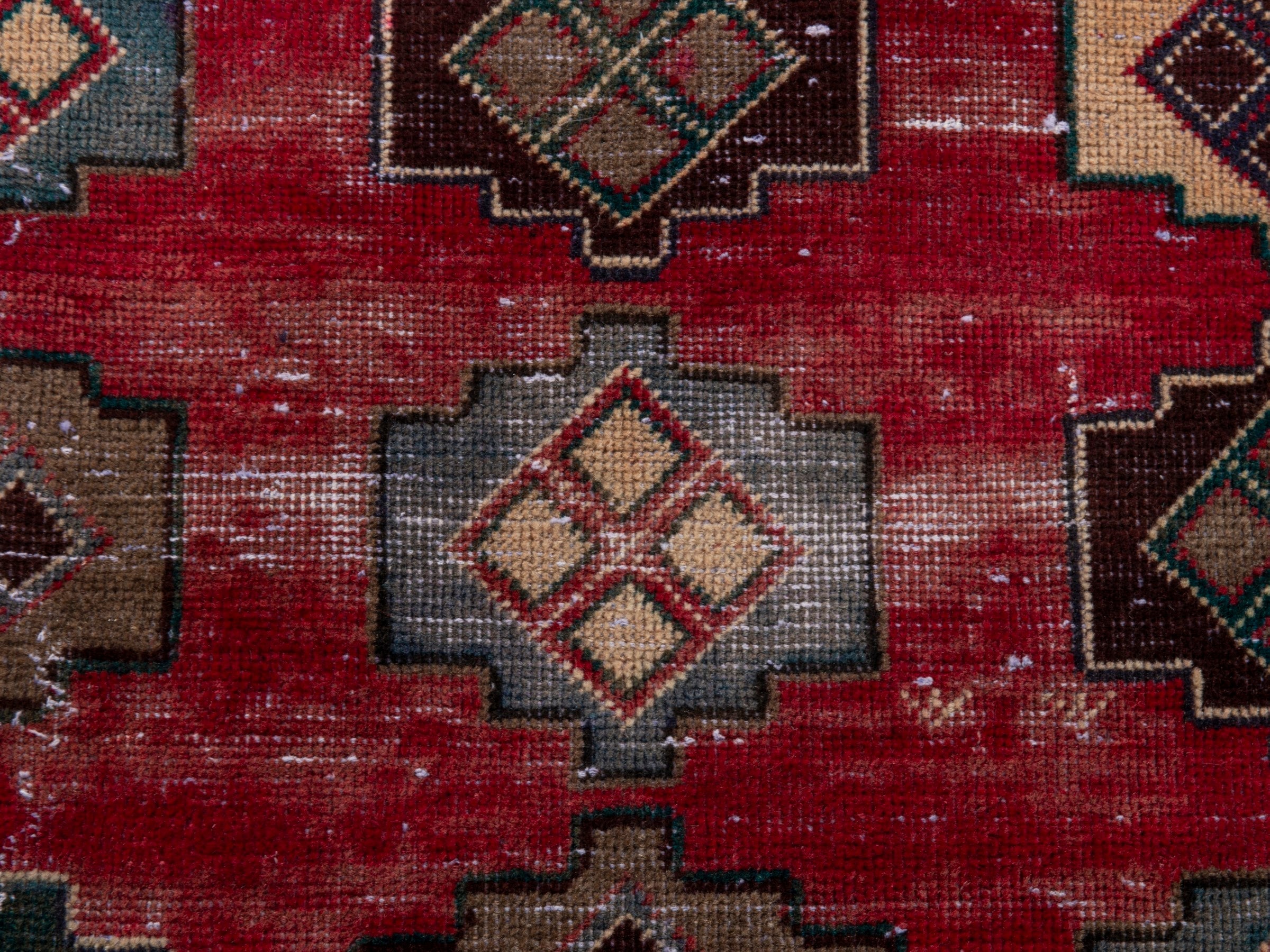 Persian Sirjan area rug in deep red and charcoal, view 15 of 19