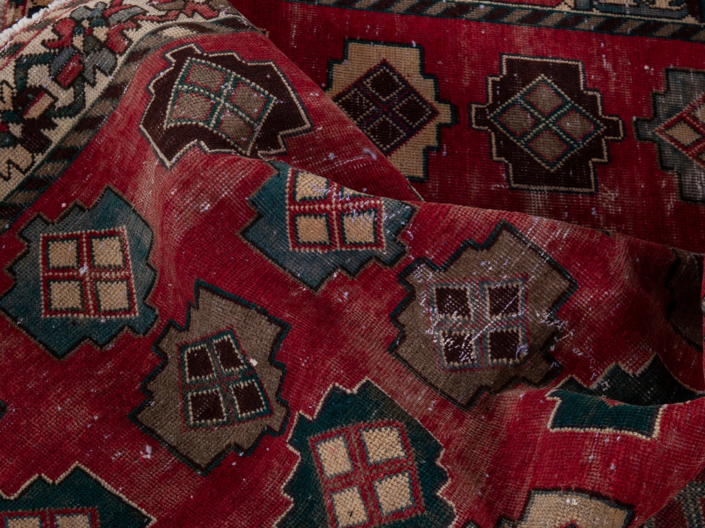 Persian Sirjan area rug in deep red and charcoal, view 16 of 19