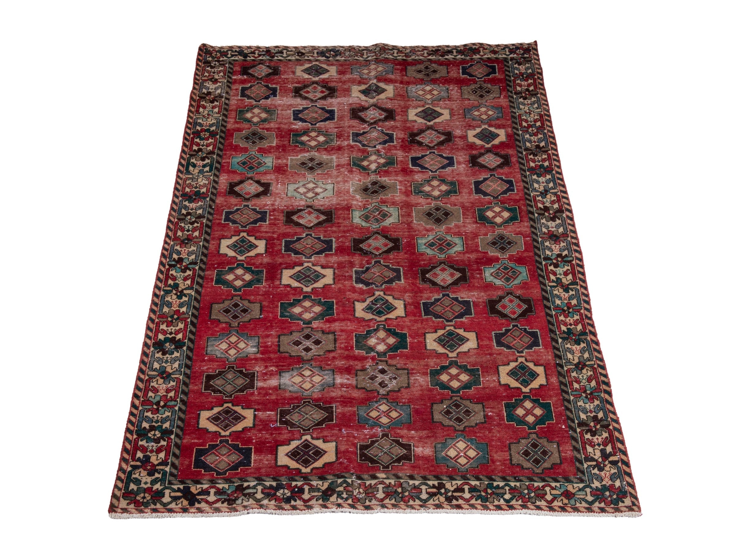 Persian Sirjan area rug in deep red and charcoal, view 2 of 19