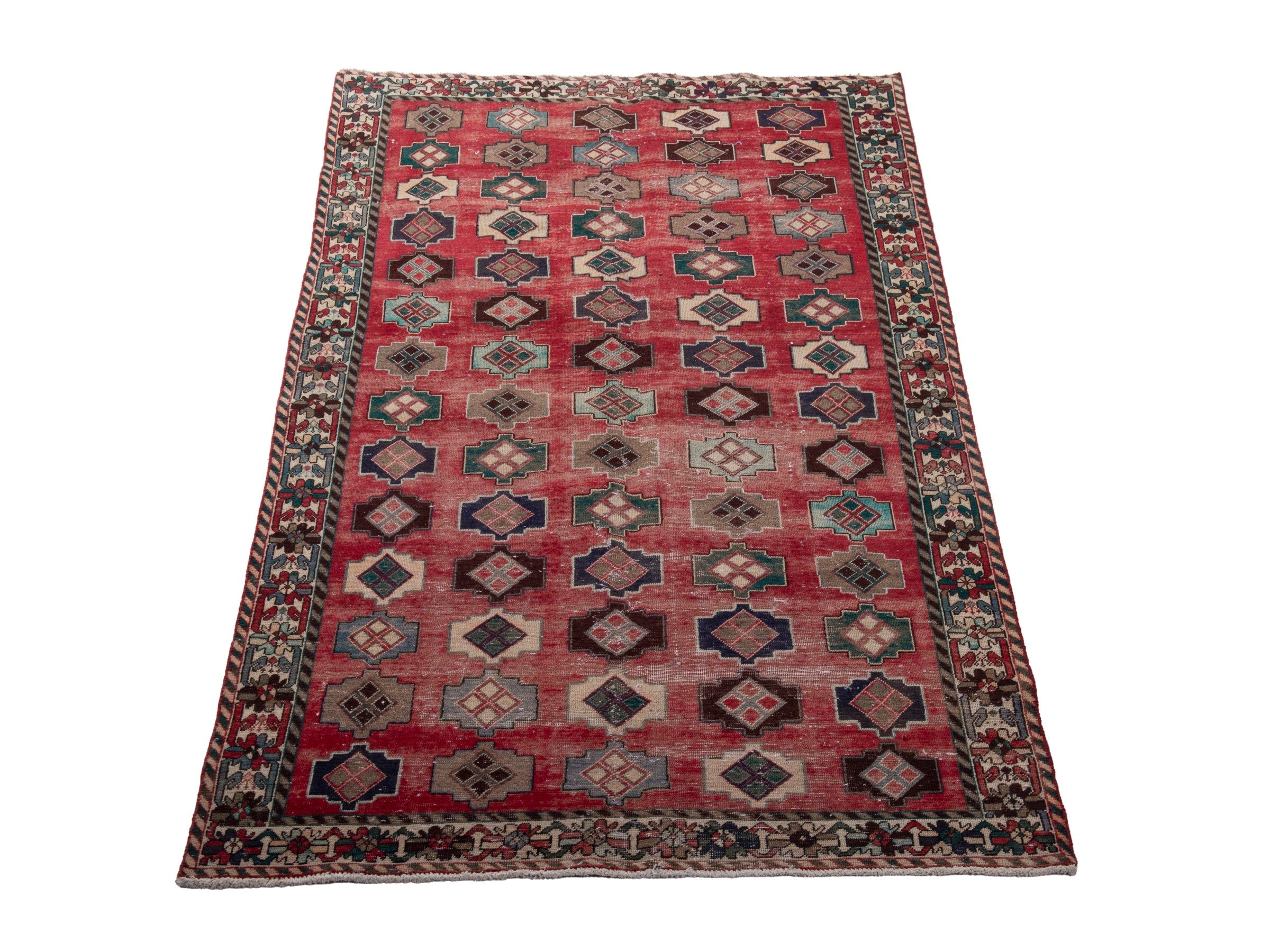 Persian Sirjan area rug in deep red and charcoal, view 3 of 19