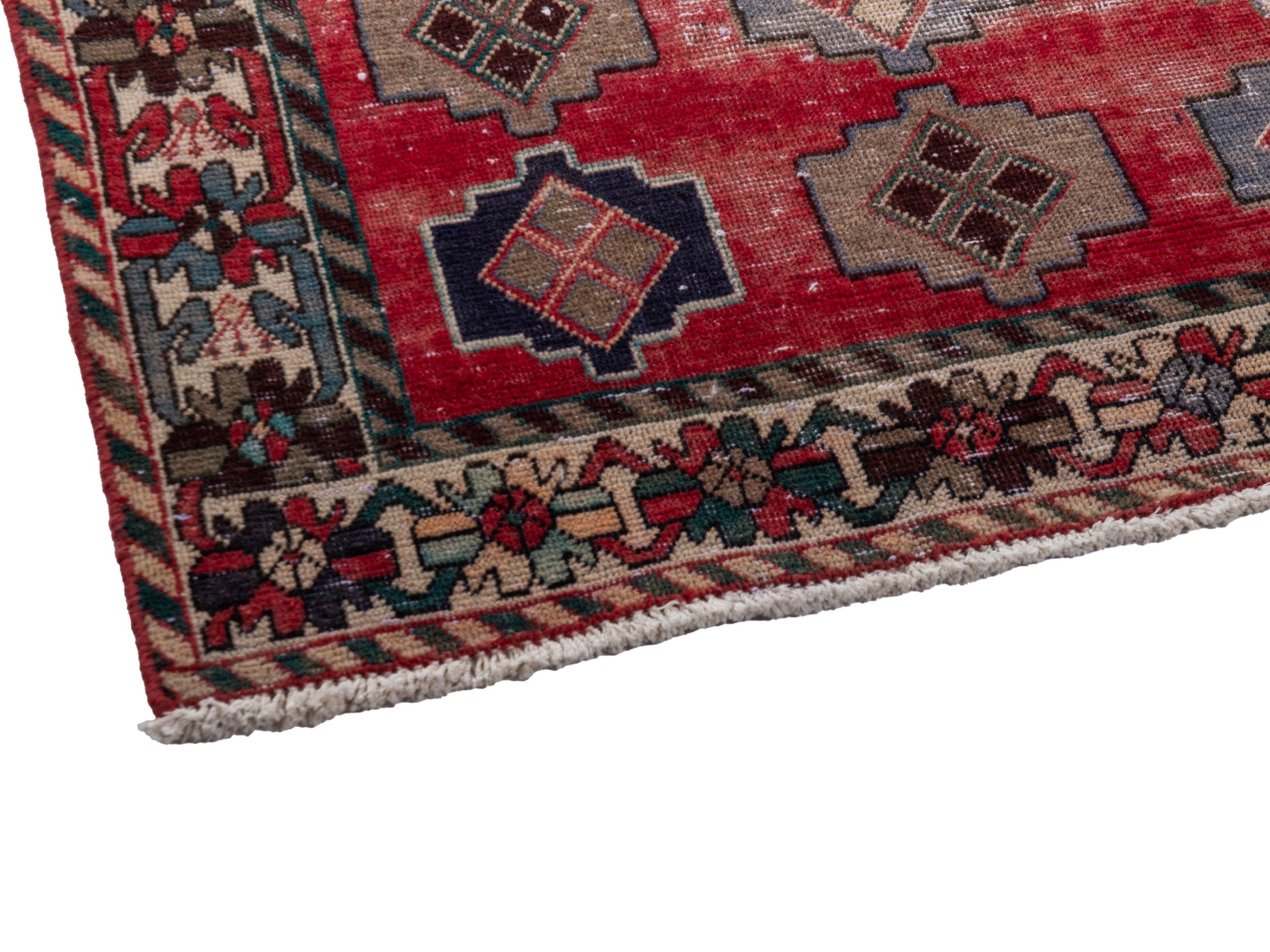 Persian Sirjan area rug in deep red and charcoal, view 6 of 19